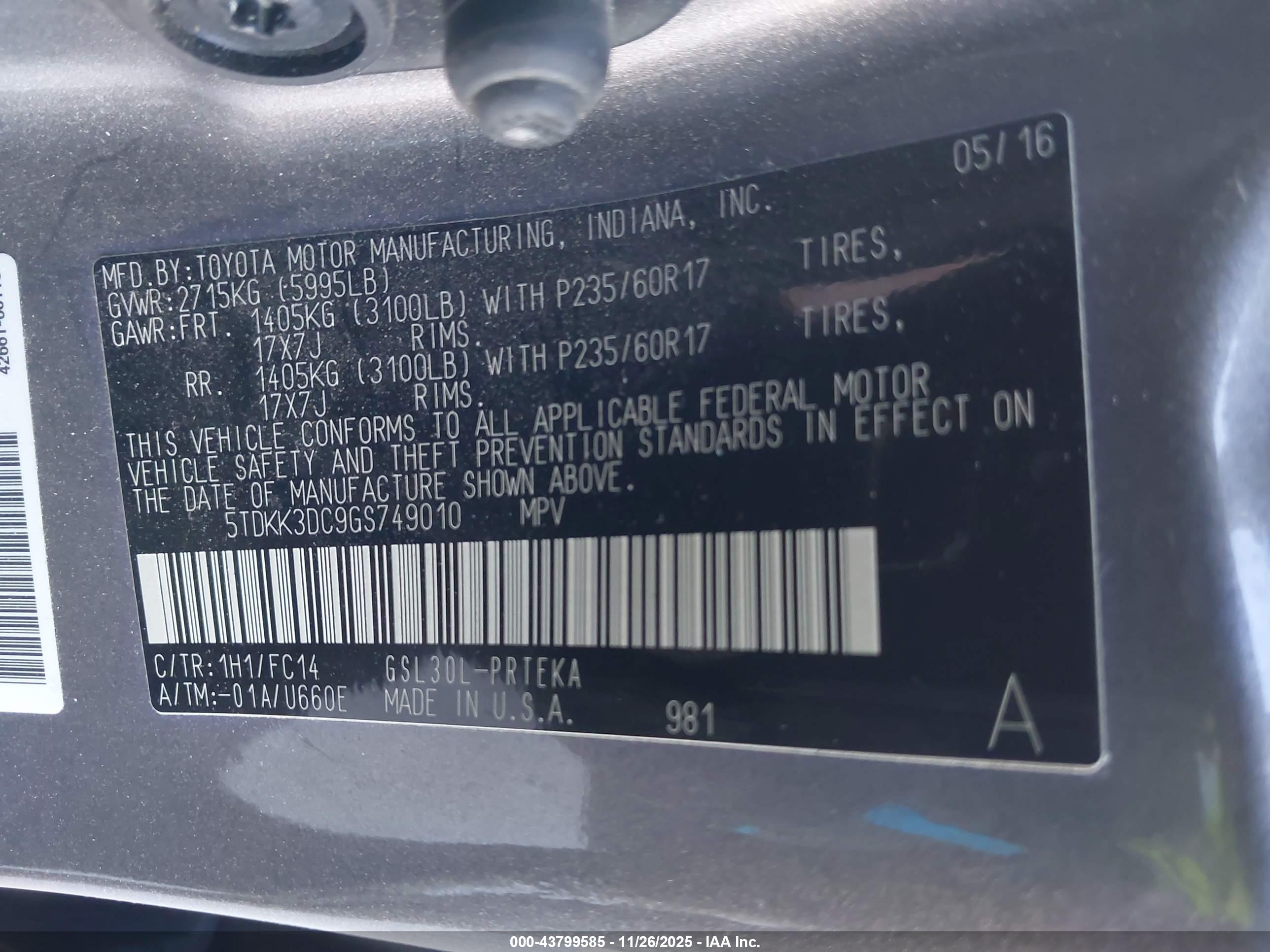 TOYOTA SIENNA image 9