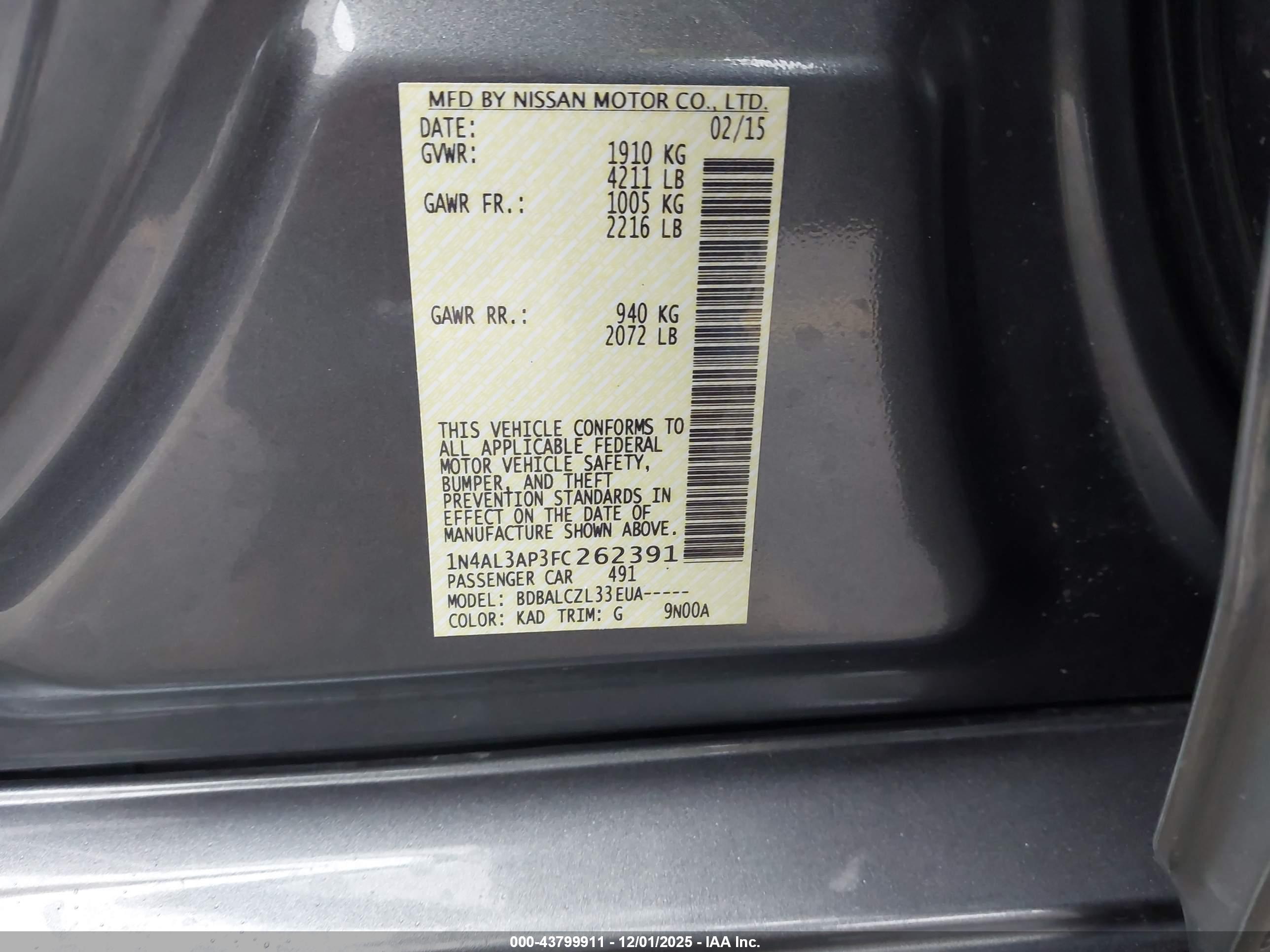 NISSAN ALTIMA image 9