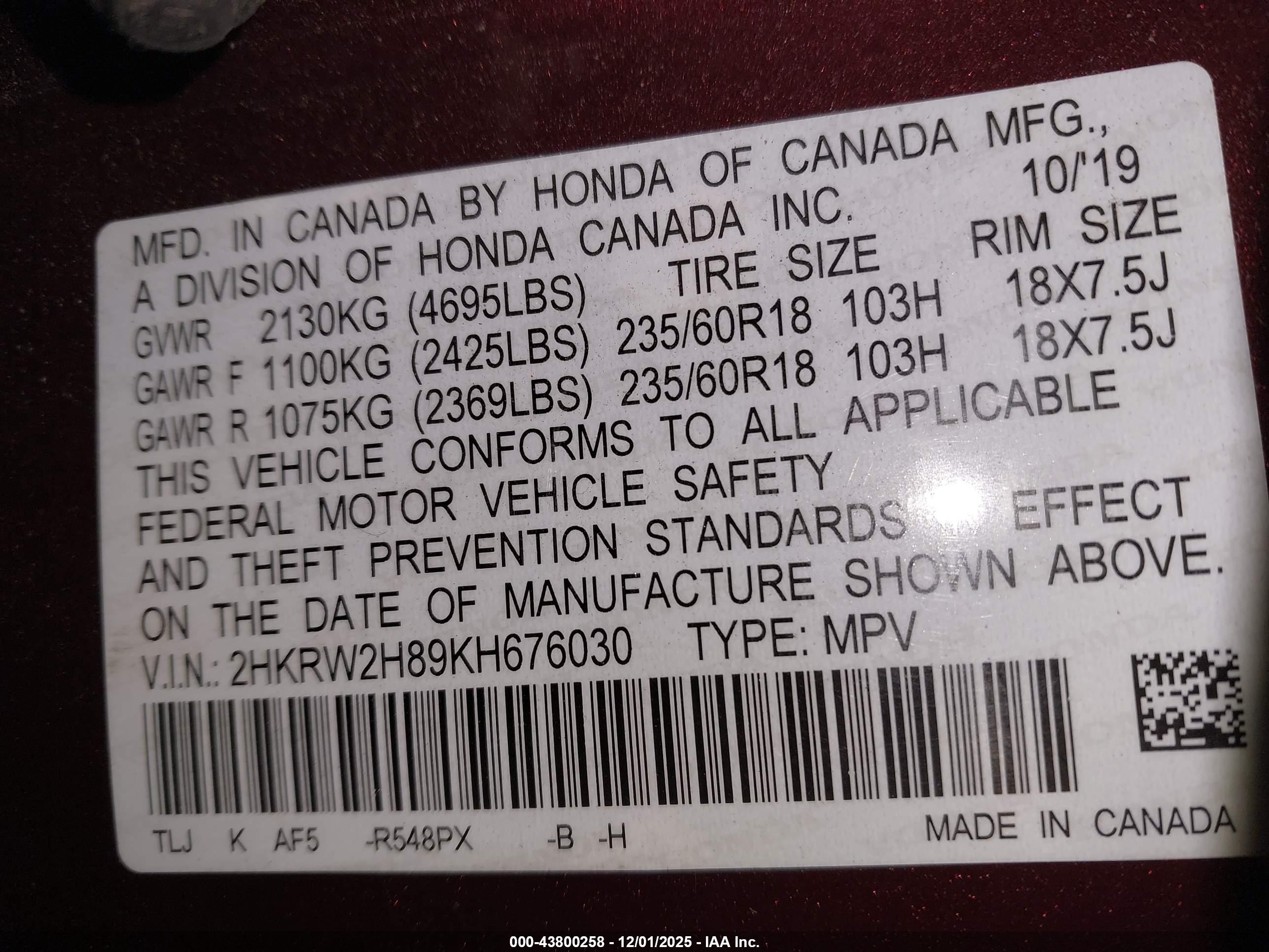 HONDA CR-V image 9