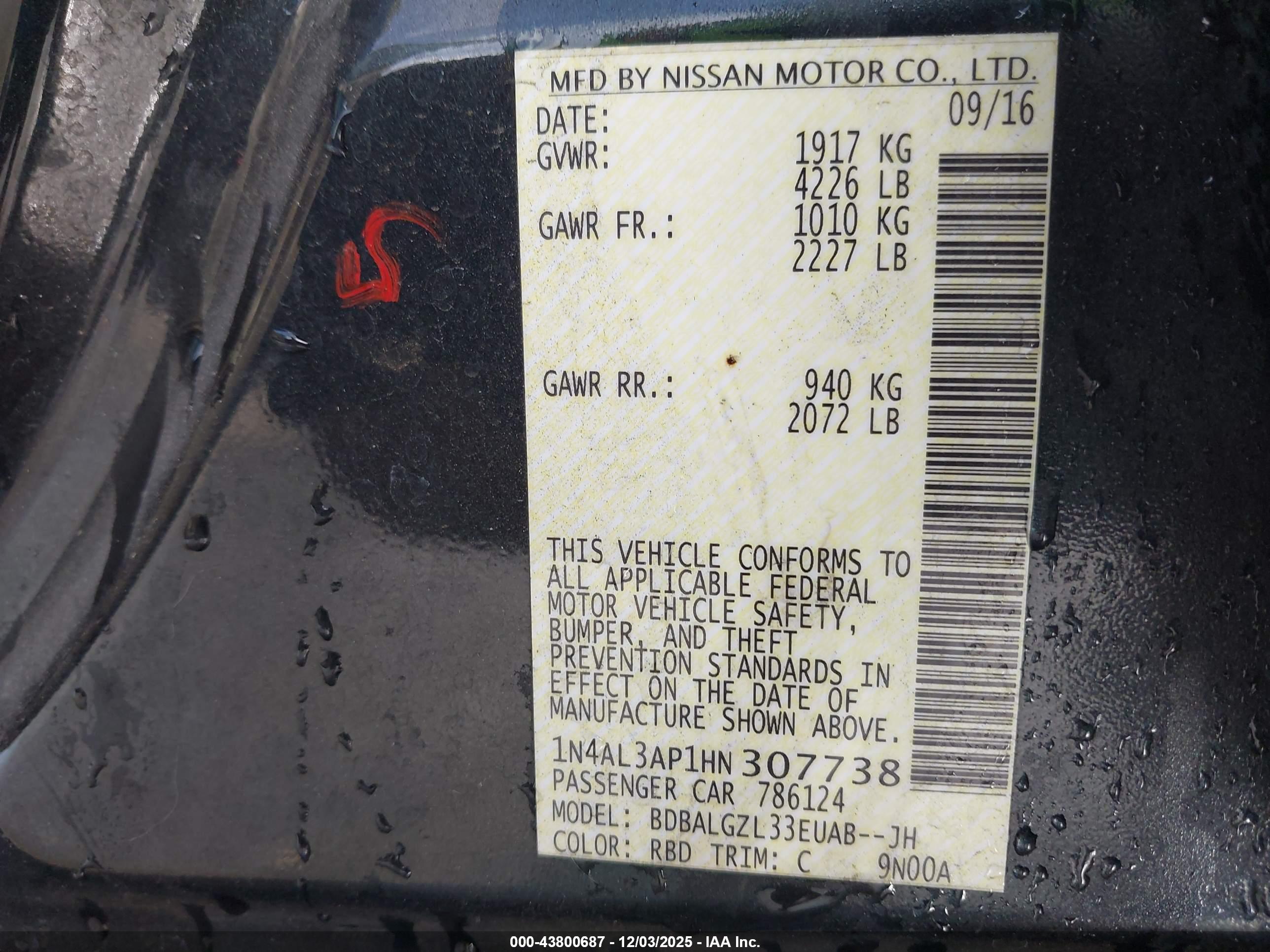 NISSAN ALTIMA image 9