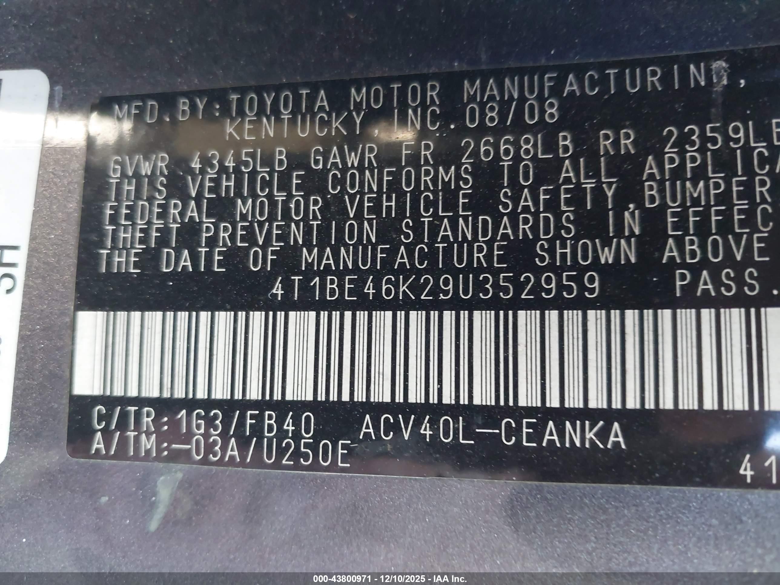 TOYOTA CAMRY image 9