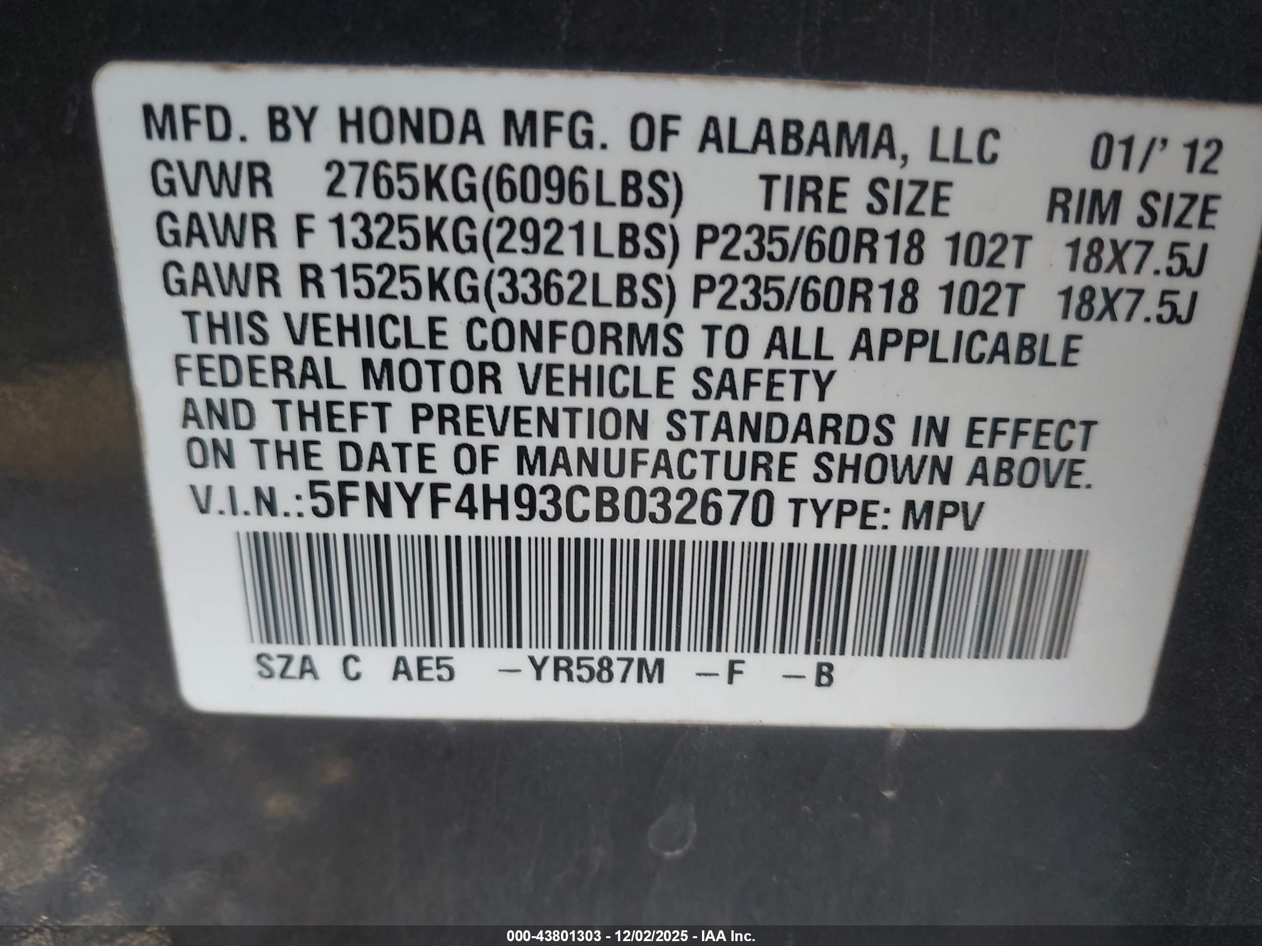 HONDA PILOT image 9