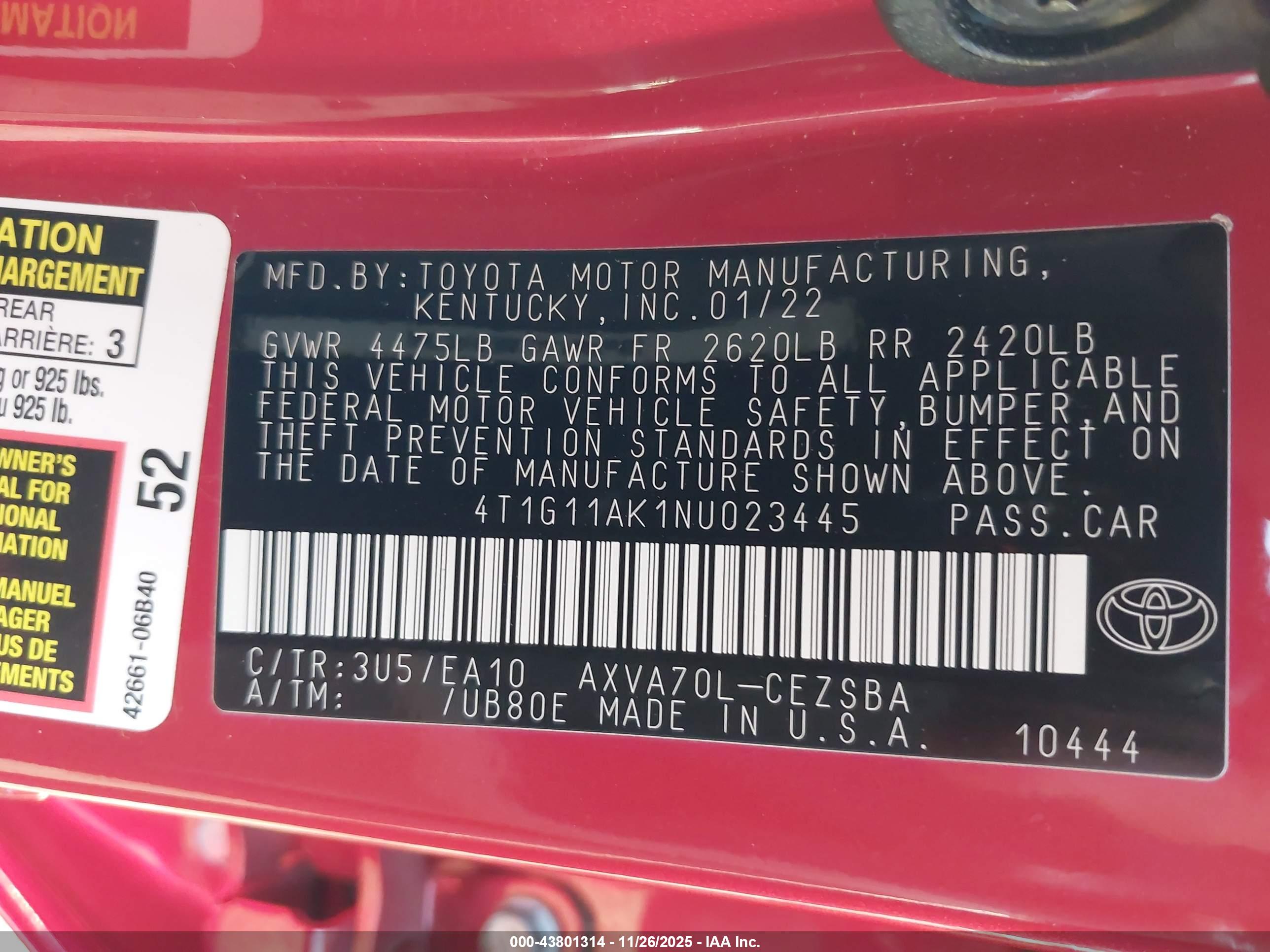TOYOTA CAMRY image 9