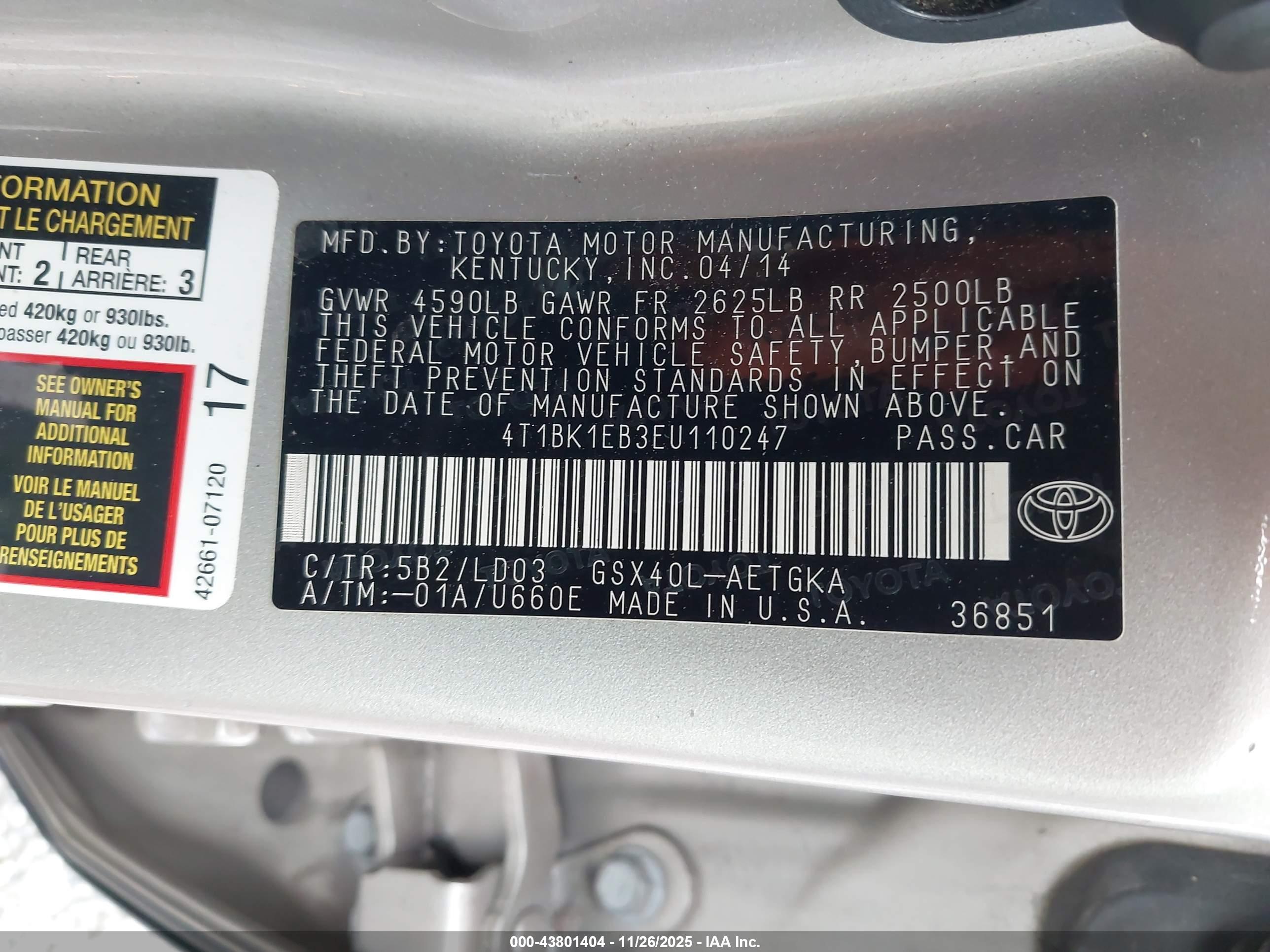 TOYOTA AVALON image 9