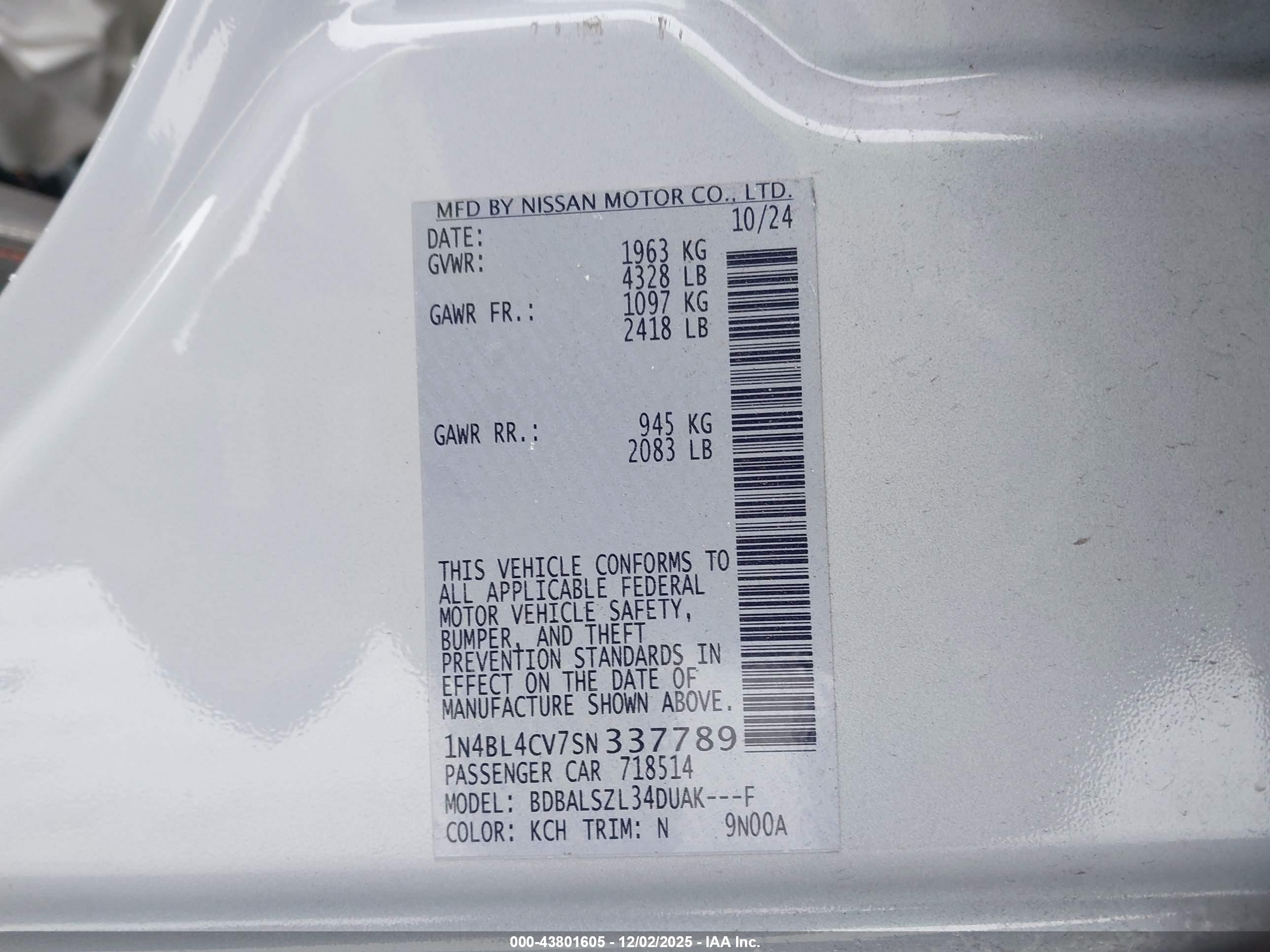 NISSAN ALTIMA image 9