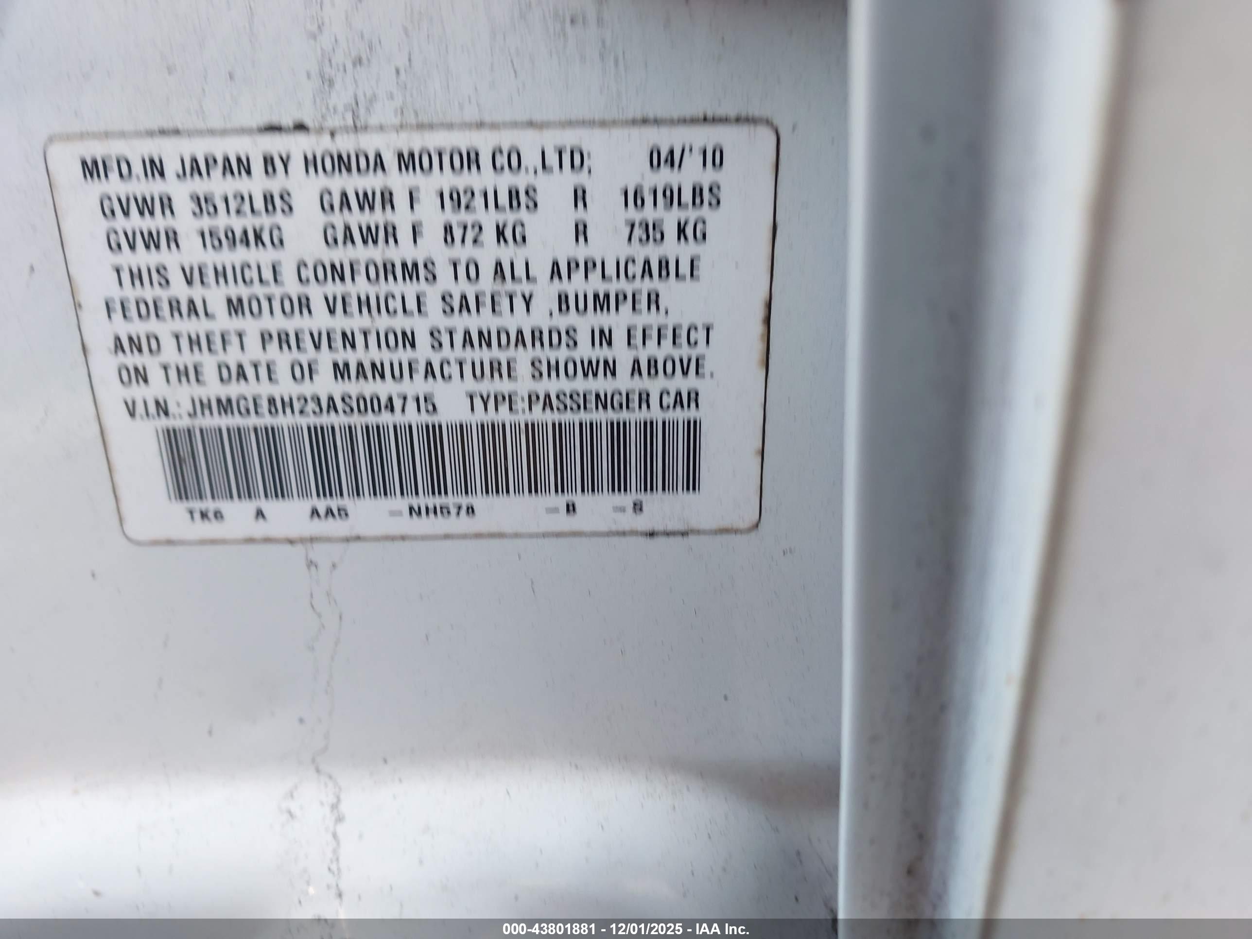 HONDA FIT image 9