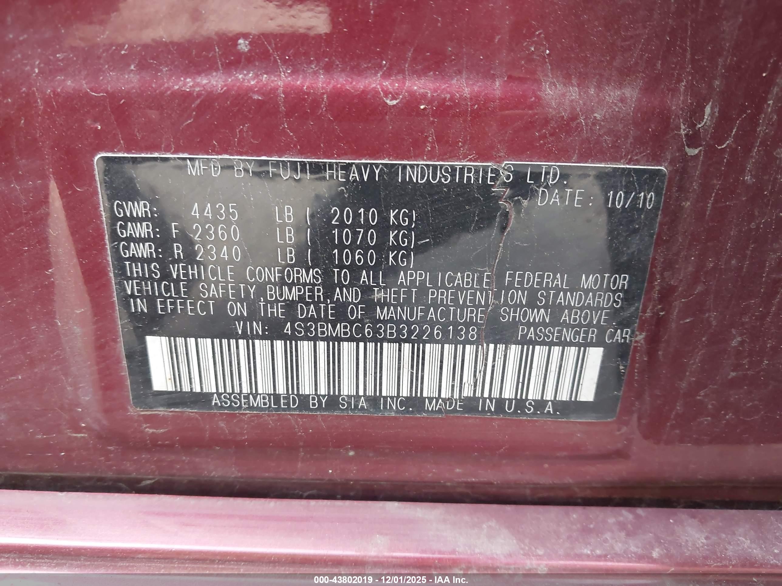 SUBARU LEGACY image 9