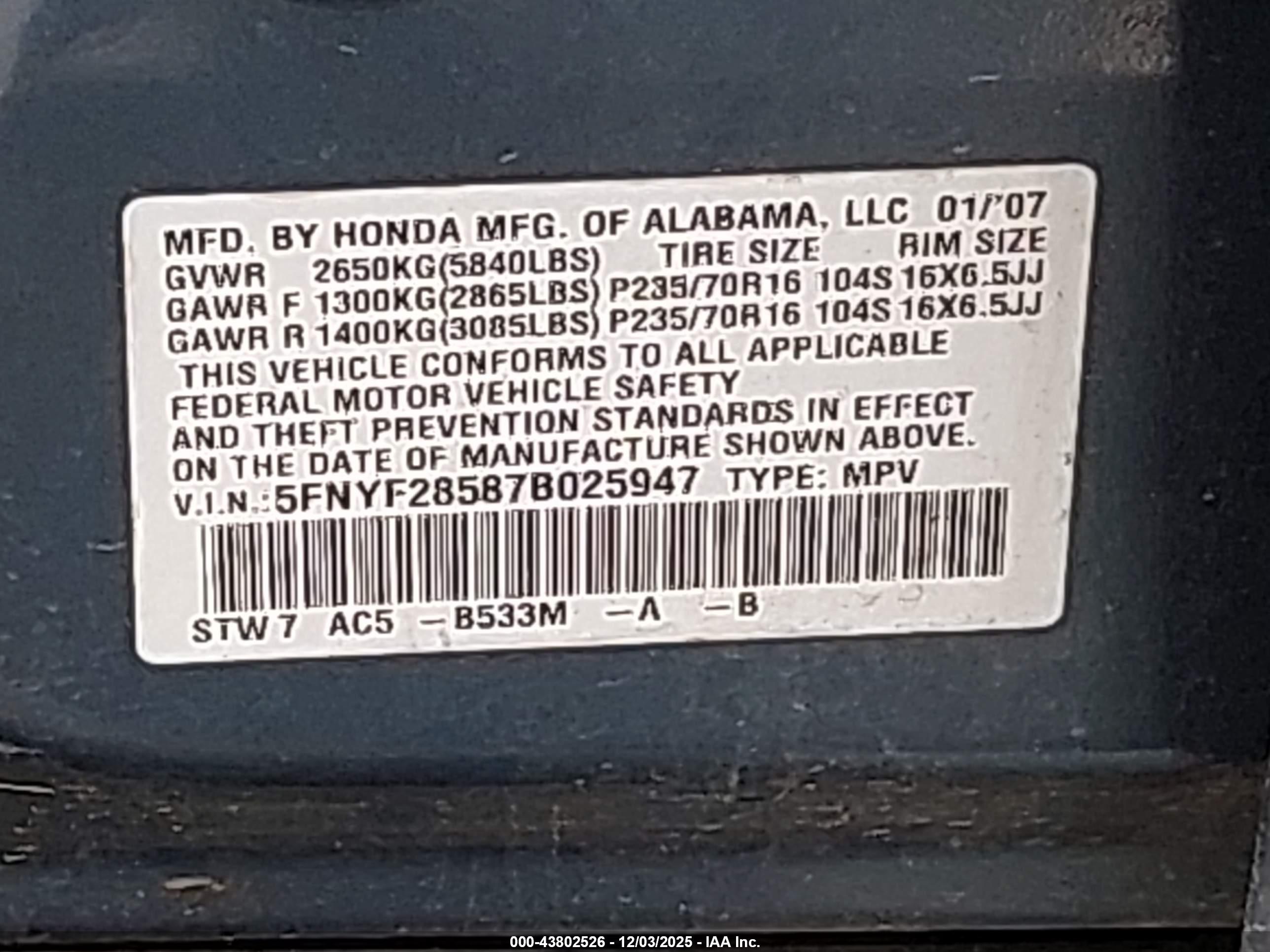 HONDA PILOT image 9