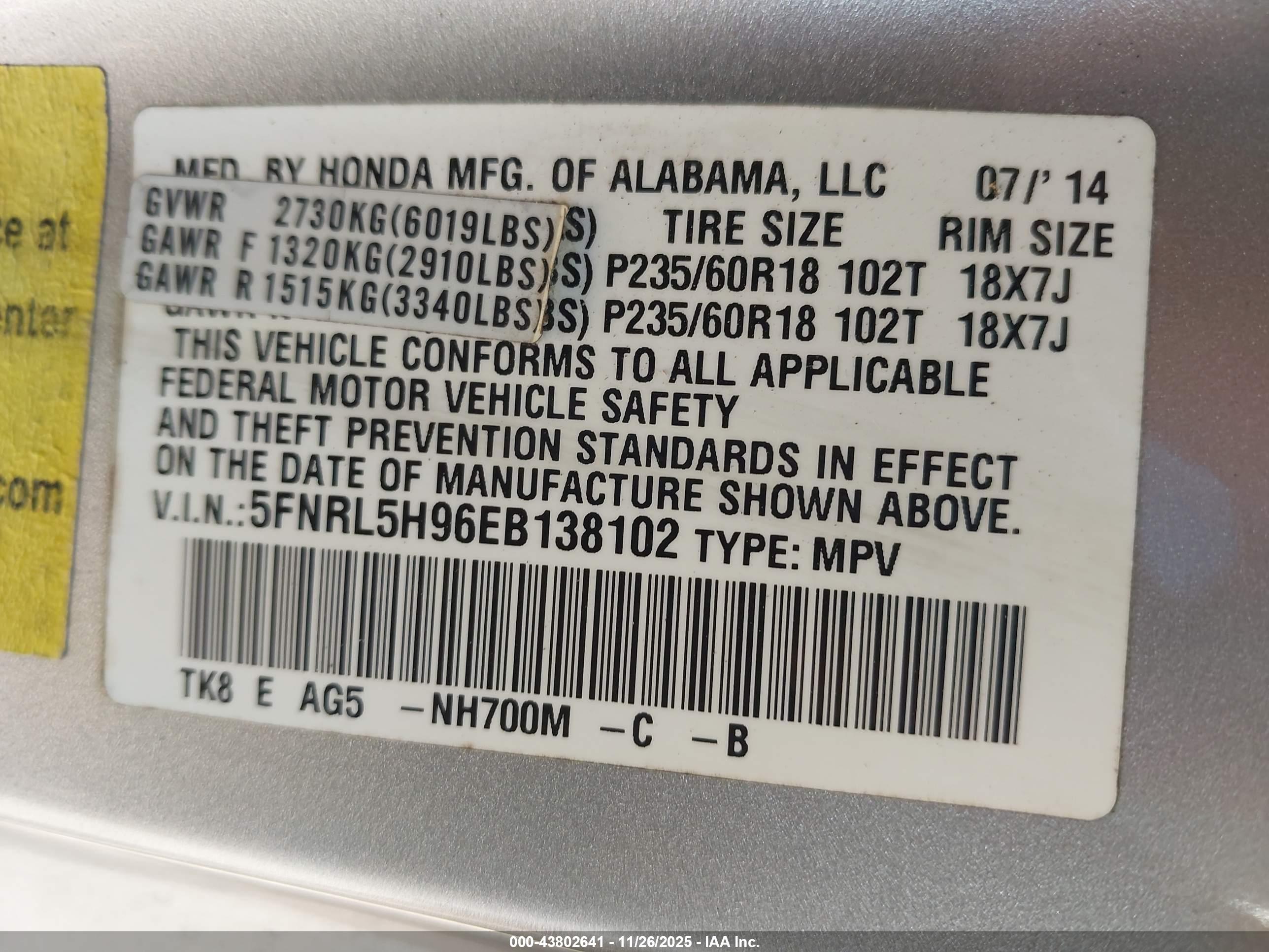 HONDA ODYSSEY image 9