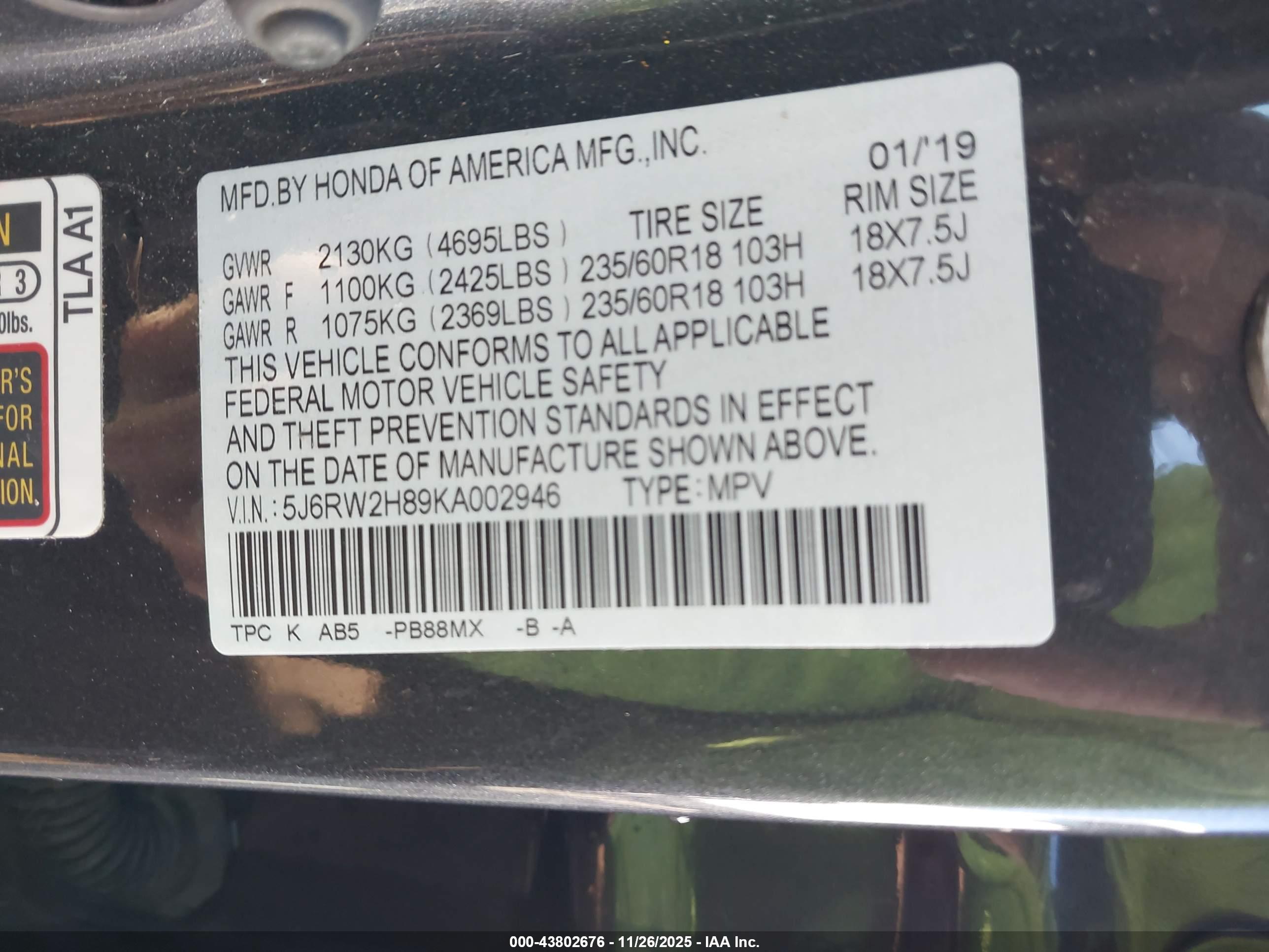 HONDA CR-V image 9