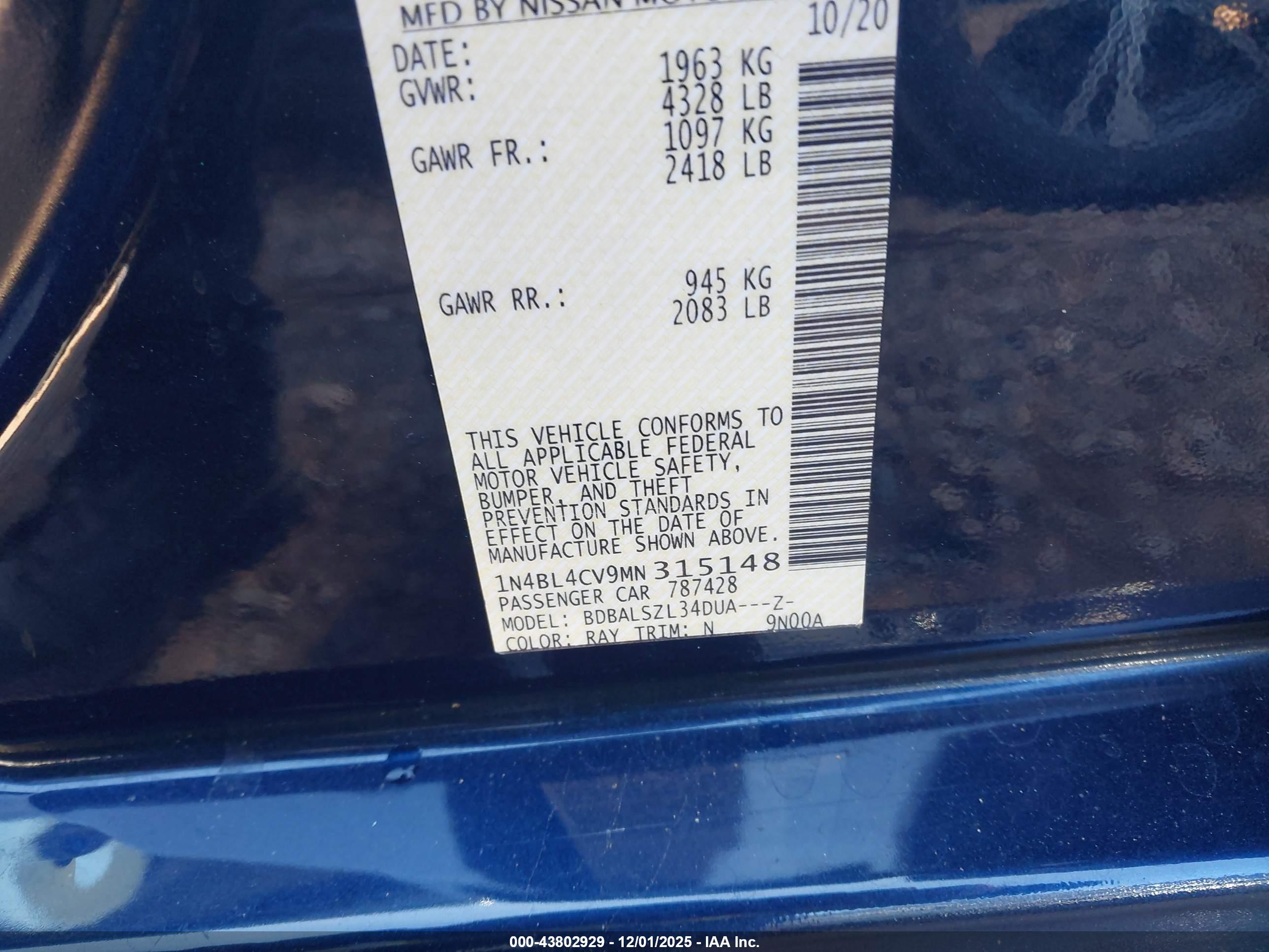 NISSAN ALTIMA image 9