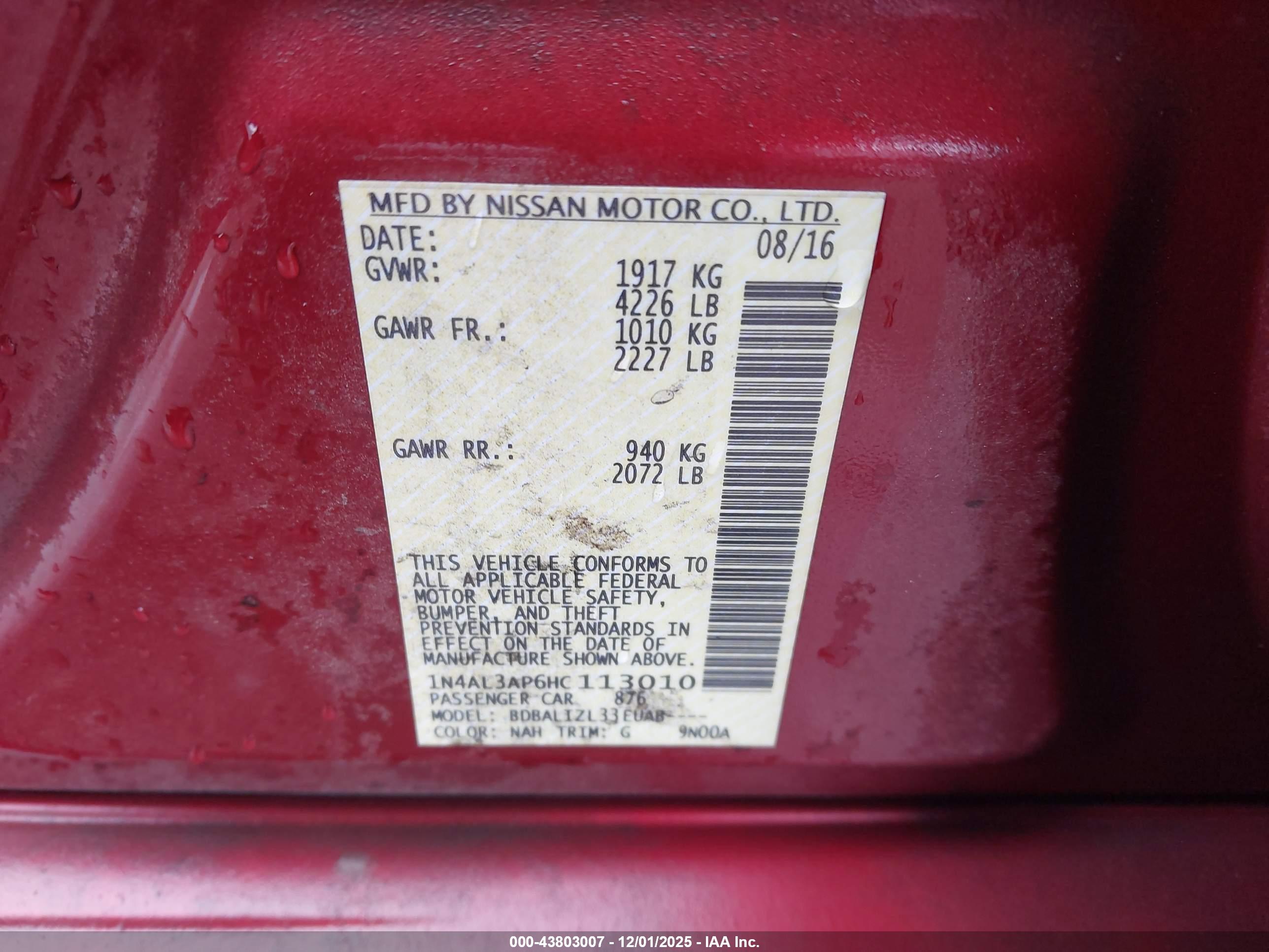 NISSAN ALTIMA image 9