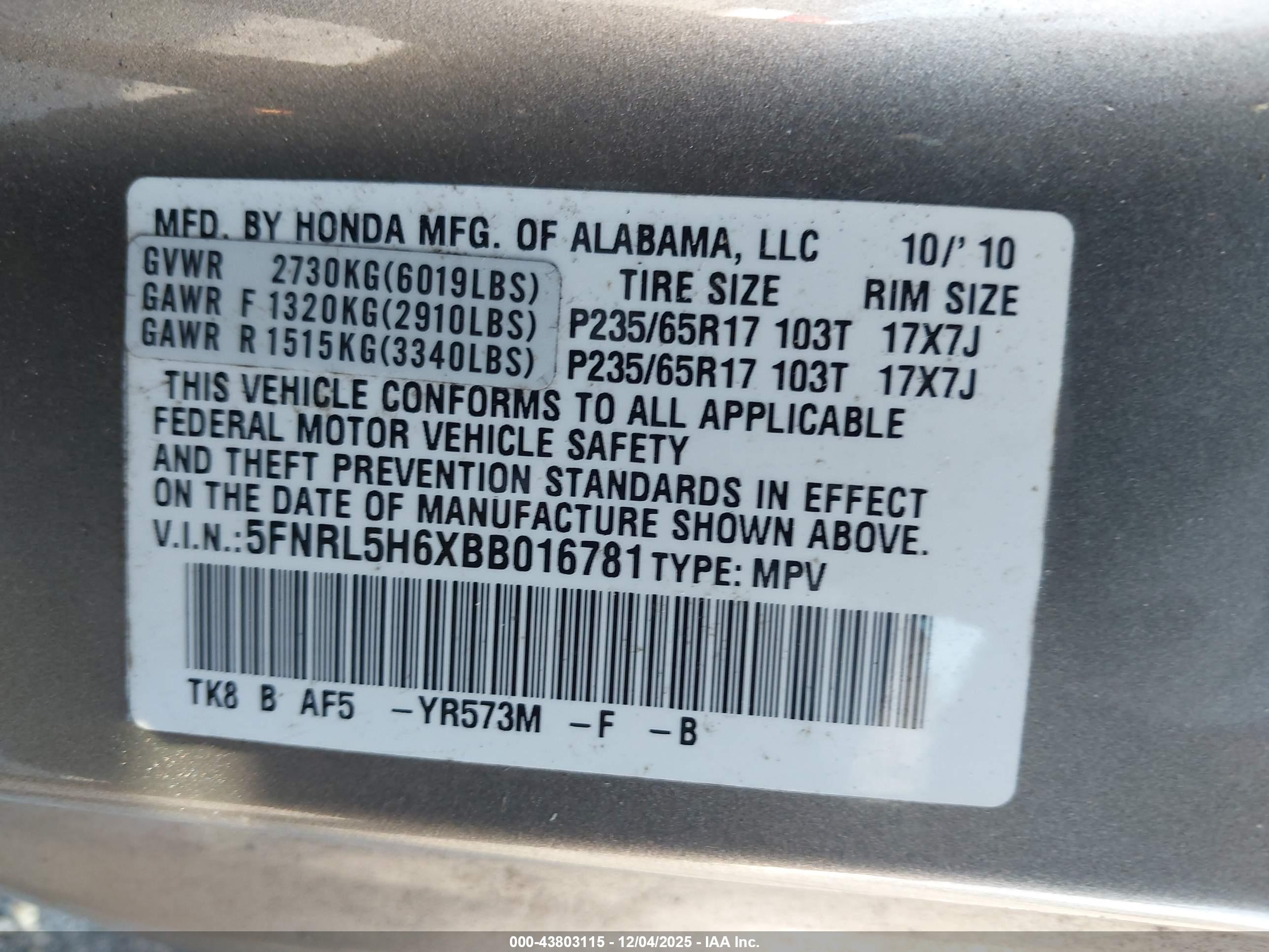 HONDA ODYSSEY image 9