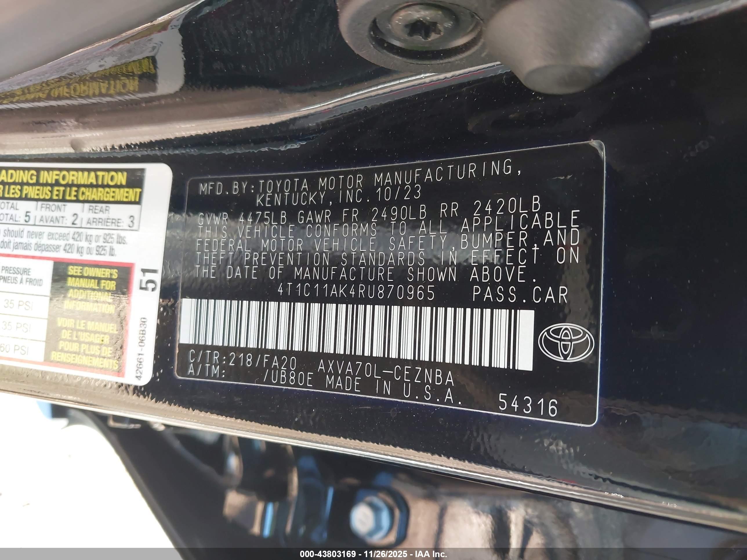TOYOTA CAMRY image 9