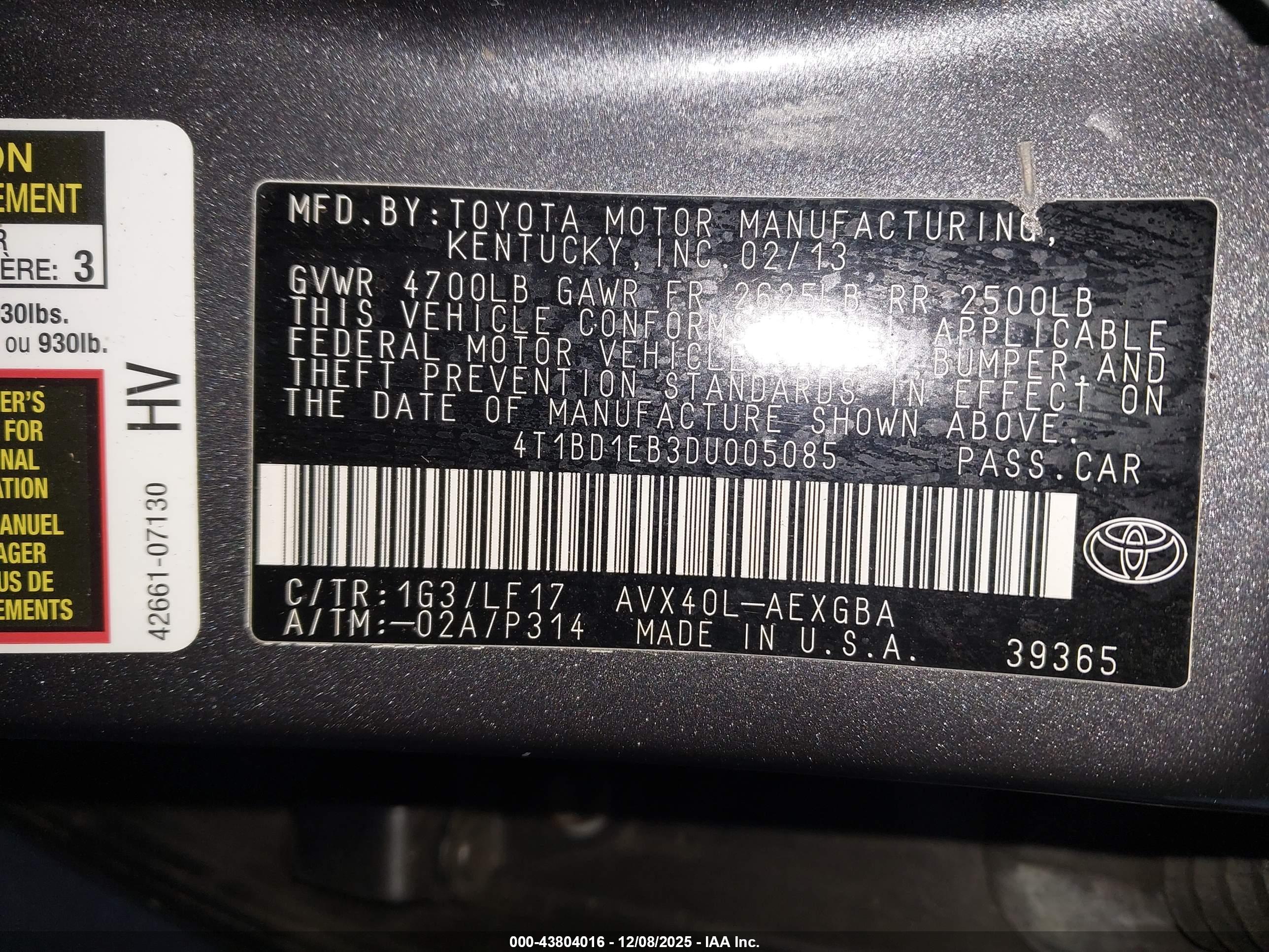 TOYOTA AVALON image 9