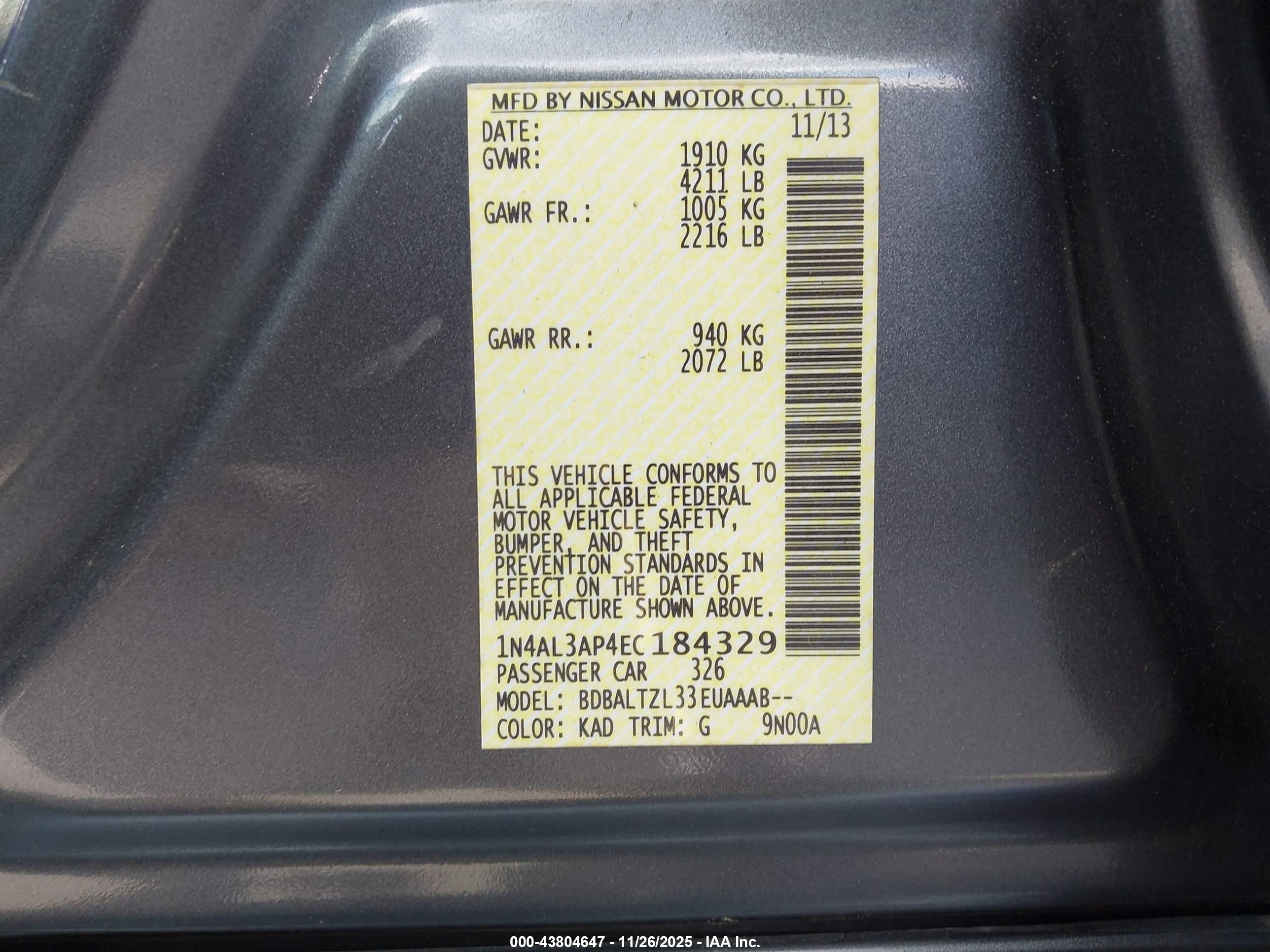 NISSAN ALTIMA image 9