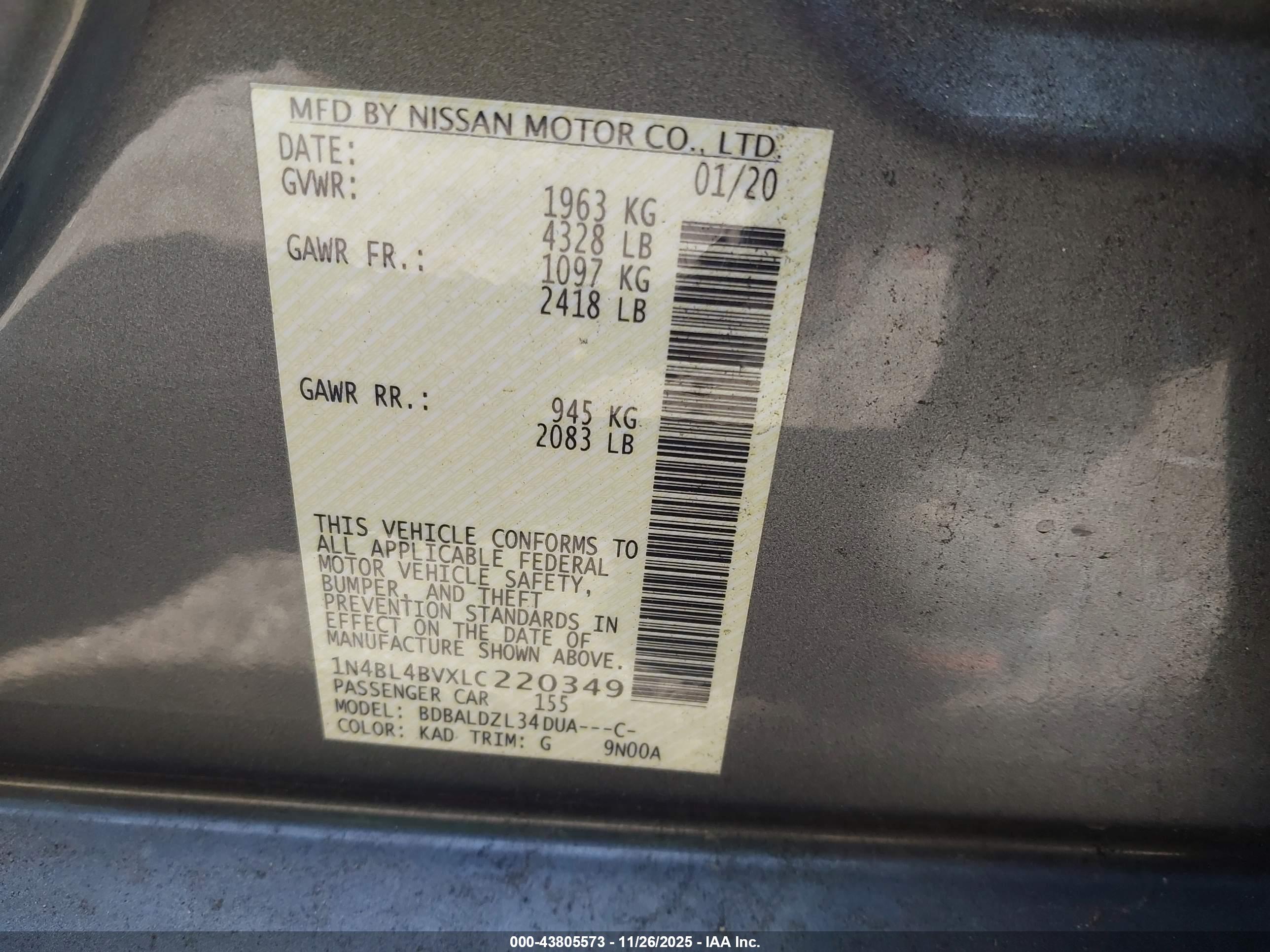 NISSAN ALTIMA image 9