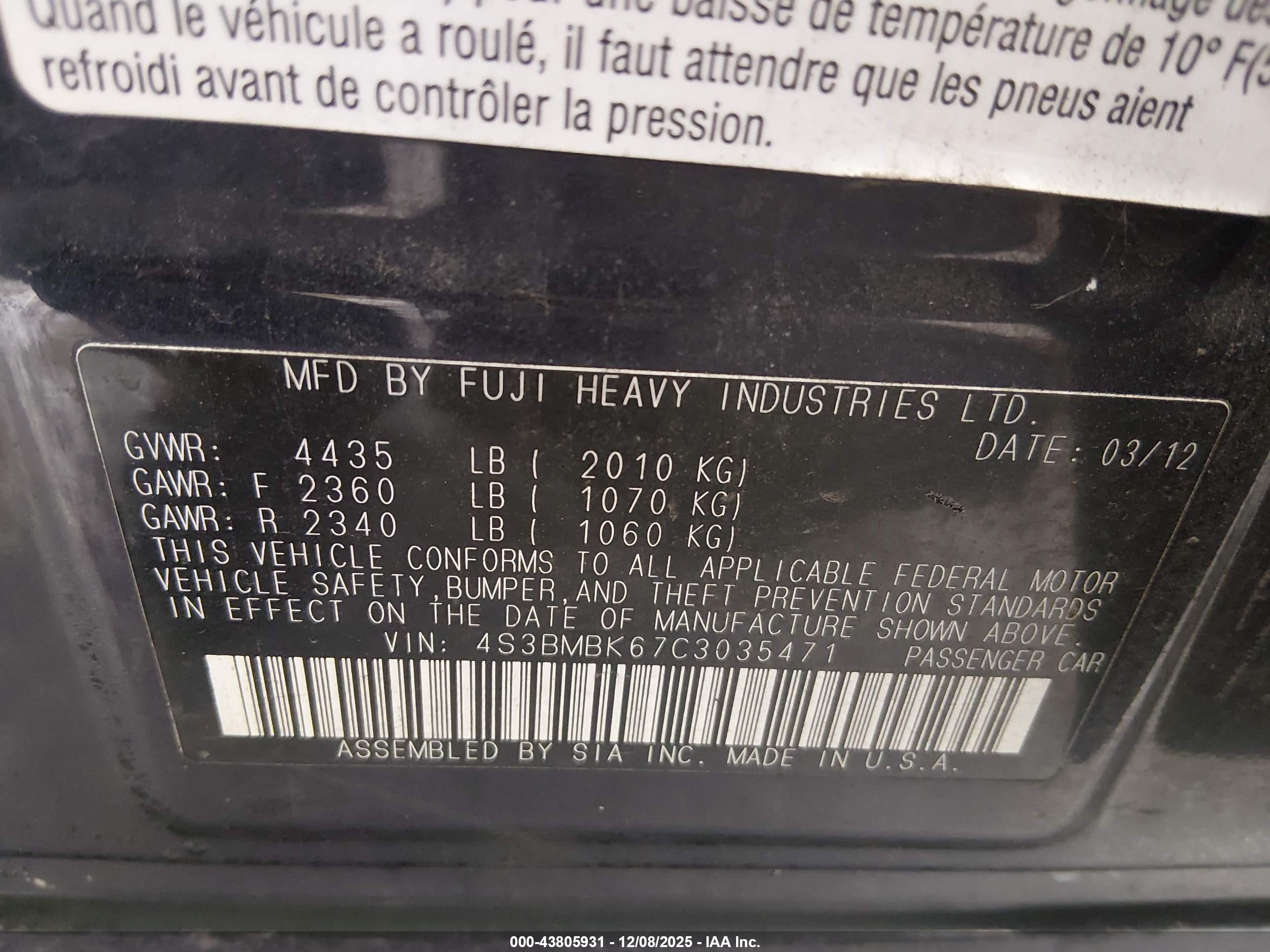 SUBARU LEGACY image 9