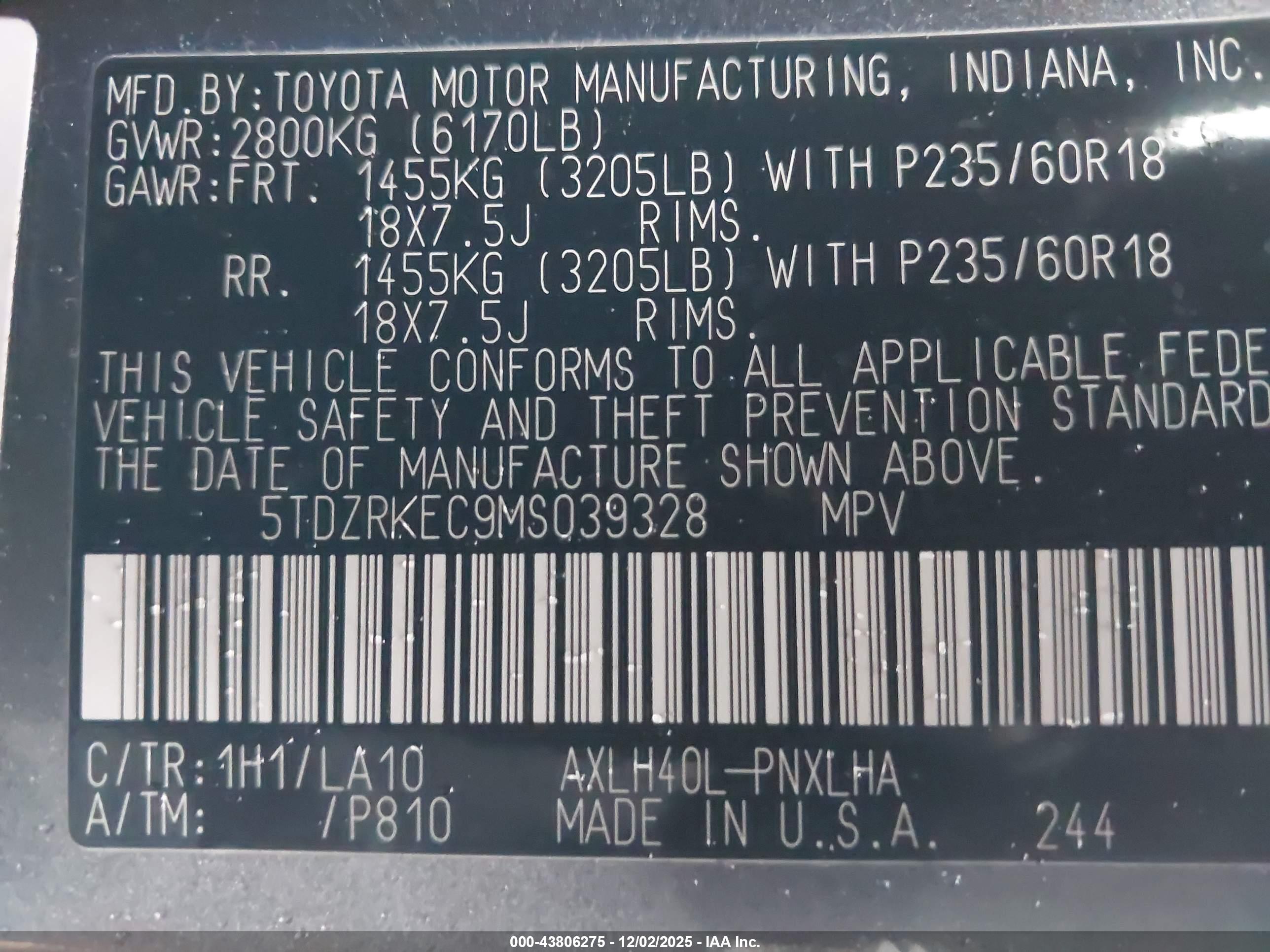 TOYOTA SIENNA image 9
