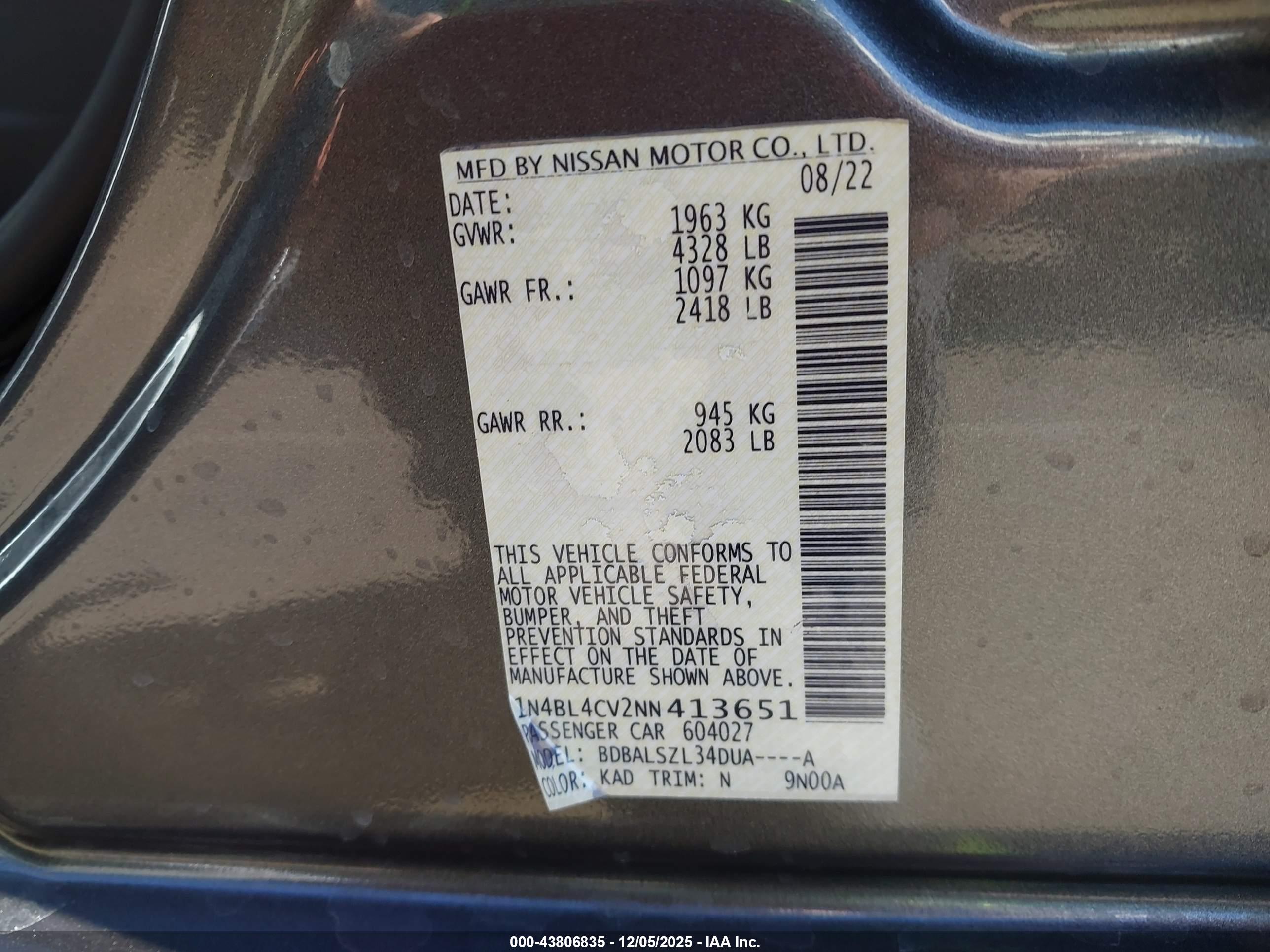 NISSAN ALTIMA image 9