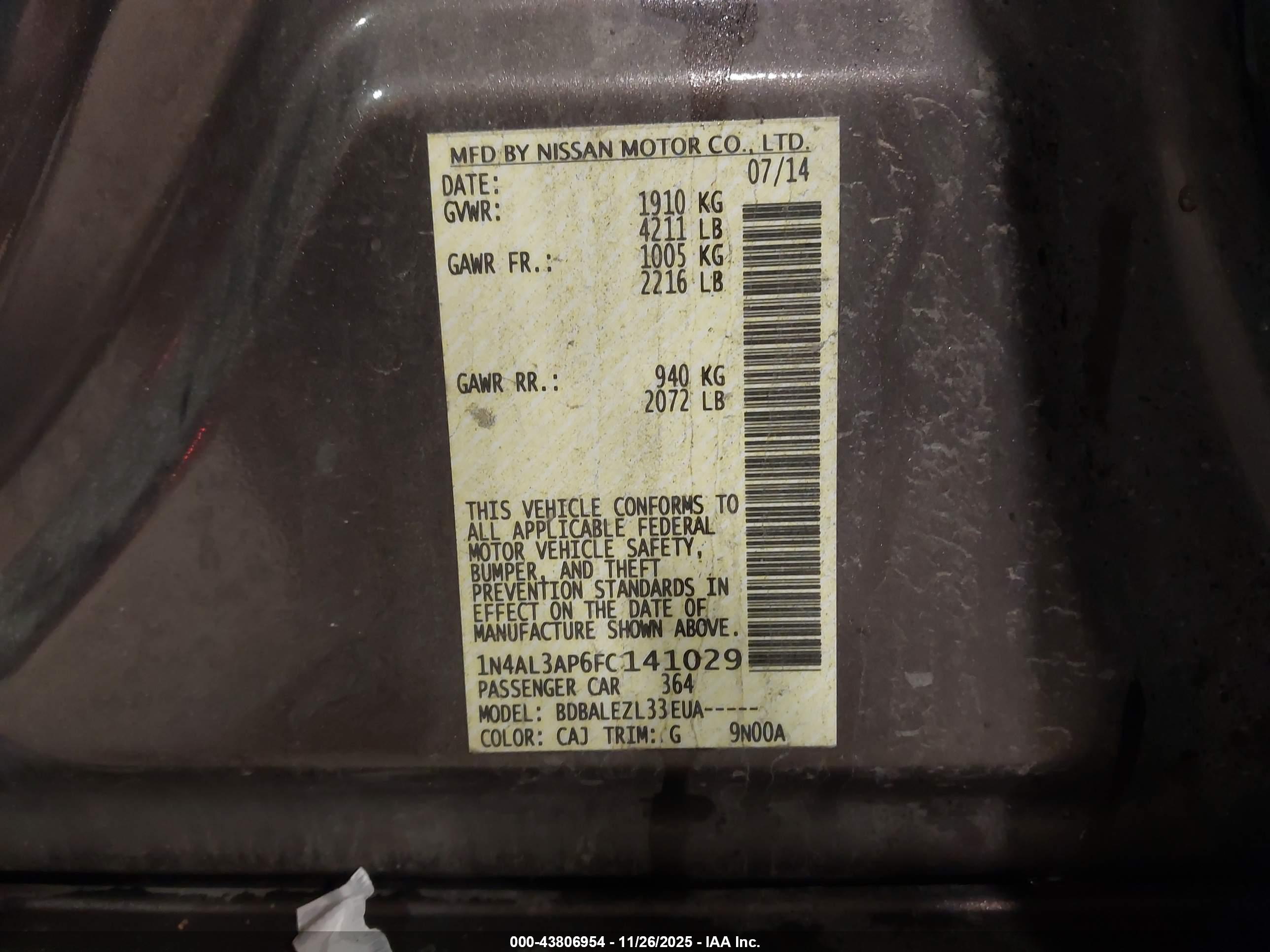 NISSAN ALTIMA image 9