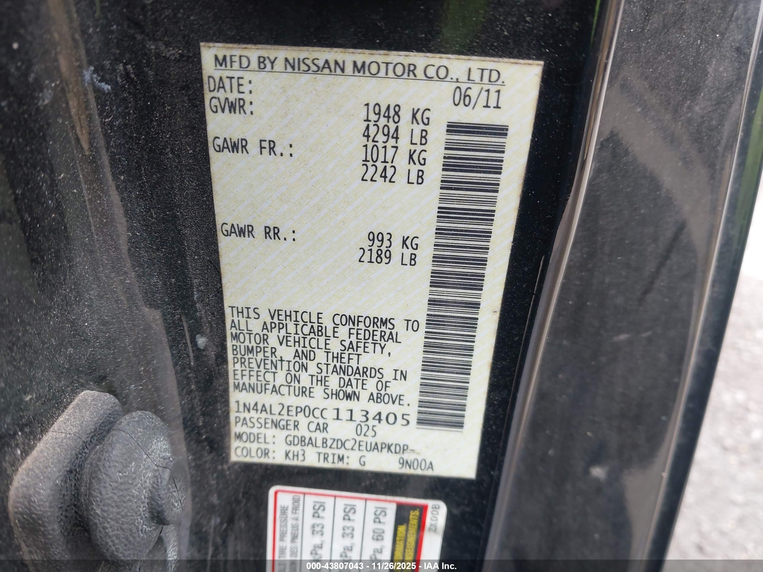 NISSAN ALTIMA image 9