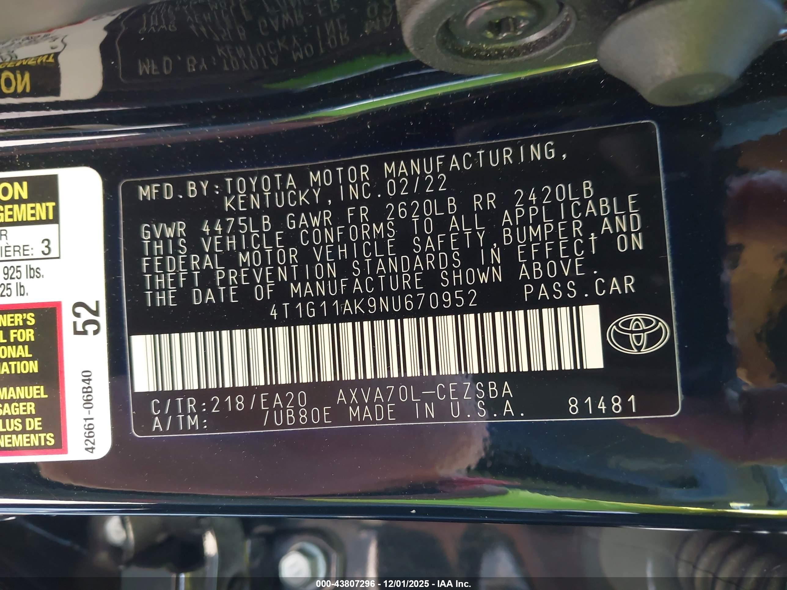 TOYOTA CAMRY image 9