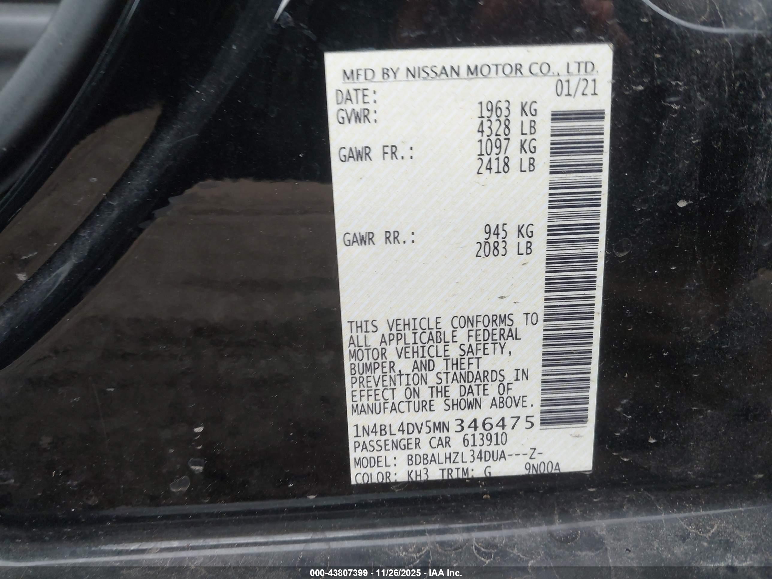 NISSAN ALTIMA image 9