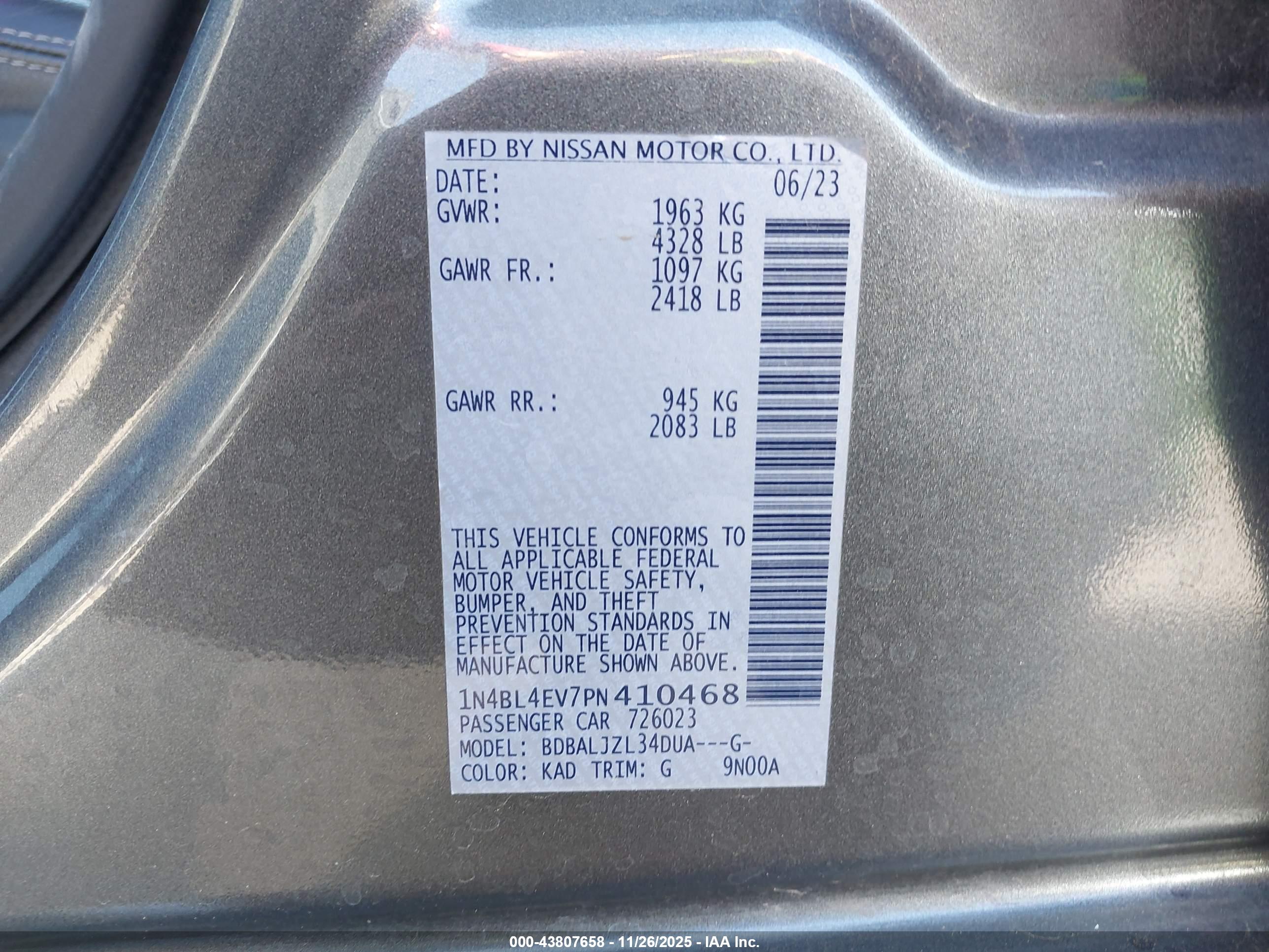 NISSAN ALTIMA image 9