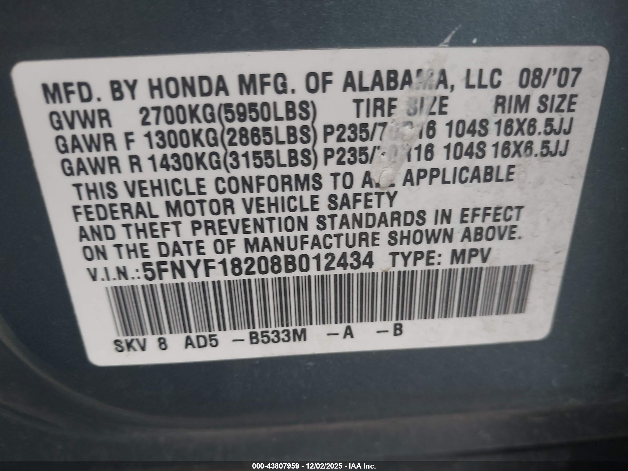 HONDA PILOT image 9