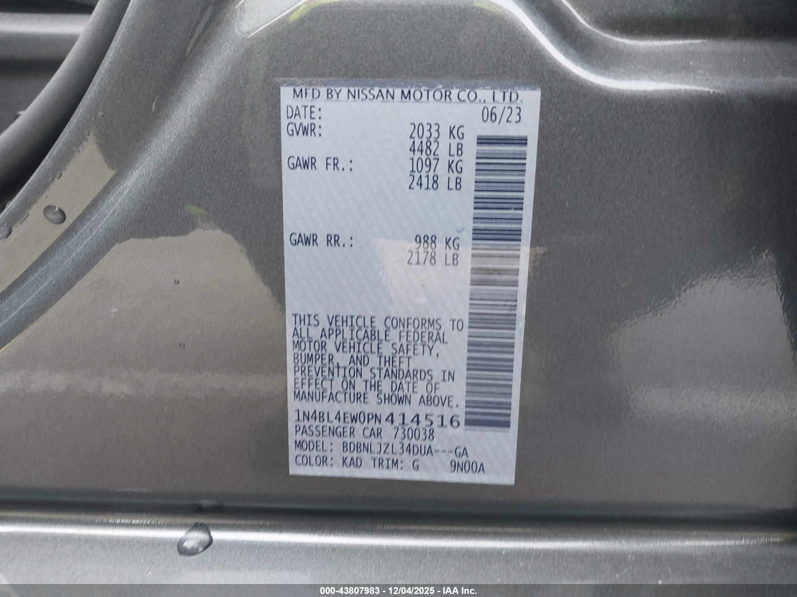 NISSAN ALTIMA image 9