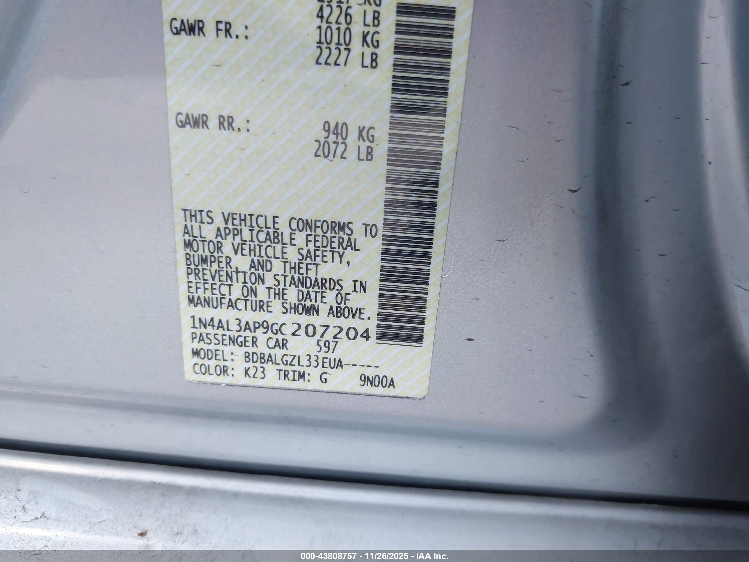 NISSAN ALTIMA image 9
