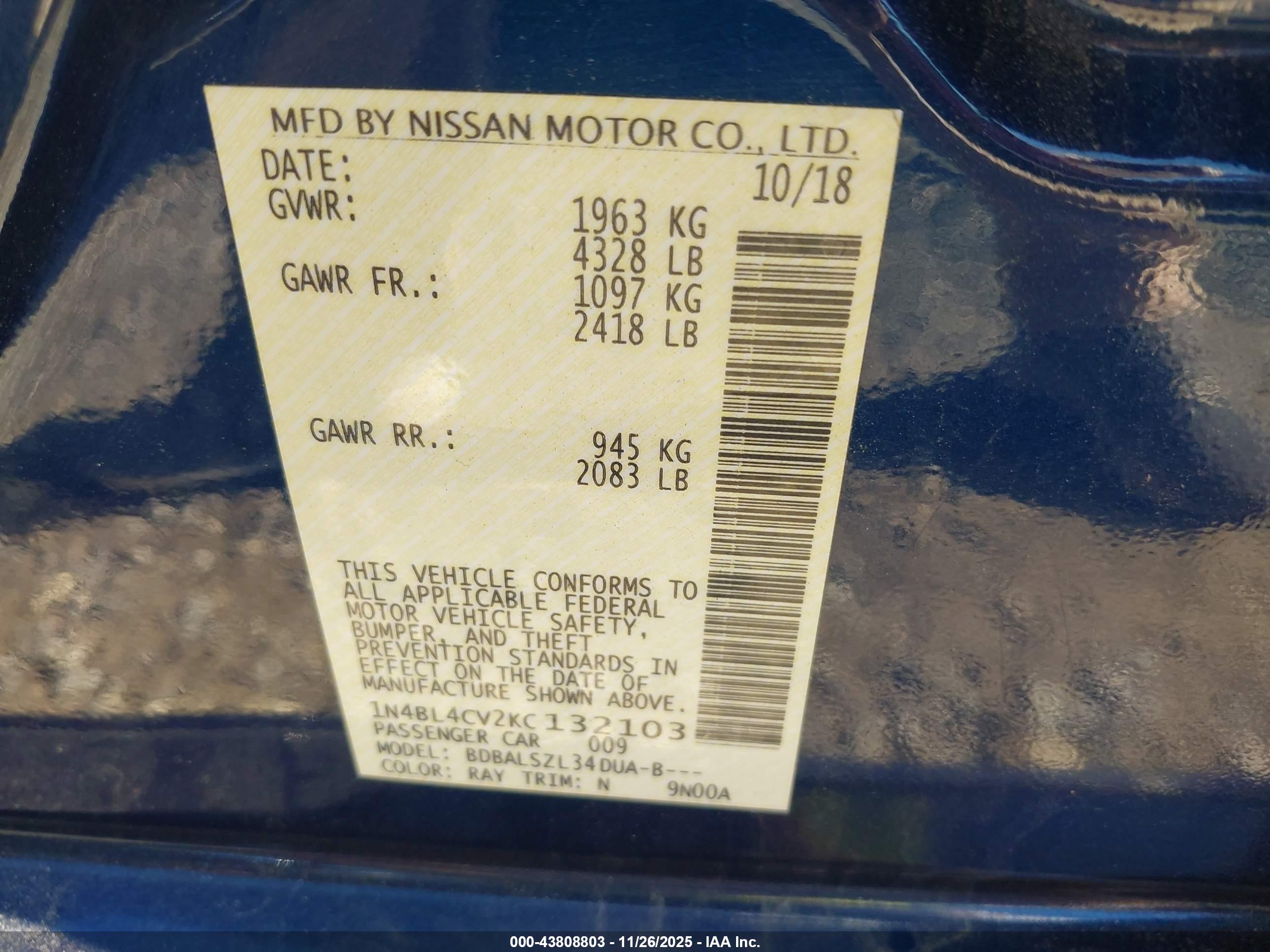 NISSAN ALTIMA image 9