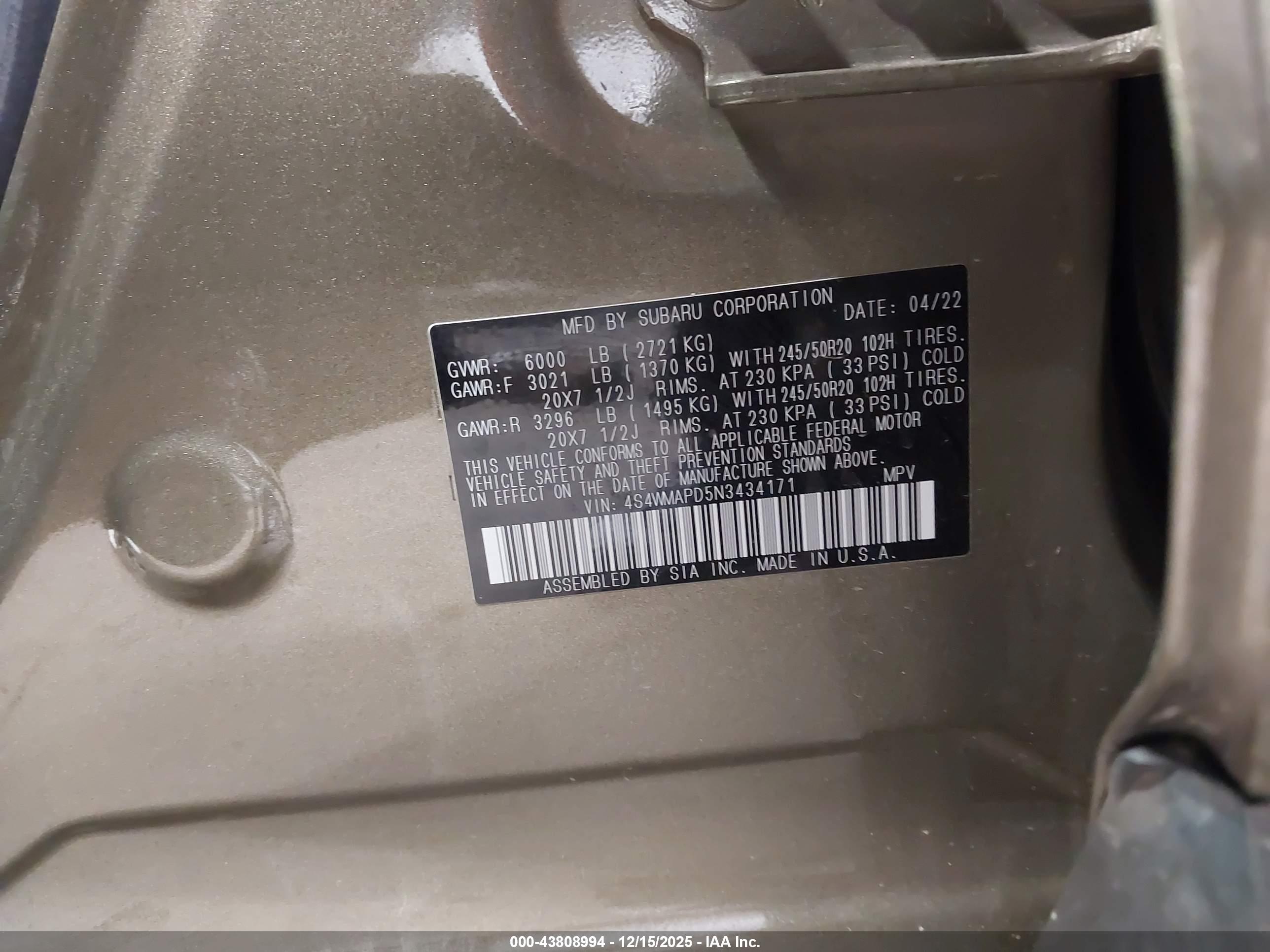 SUBARU ASCENT image 9