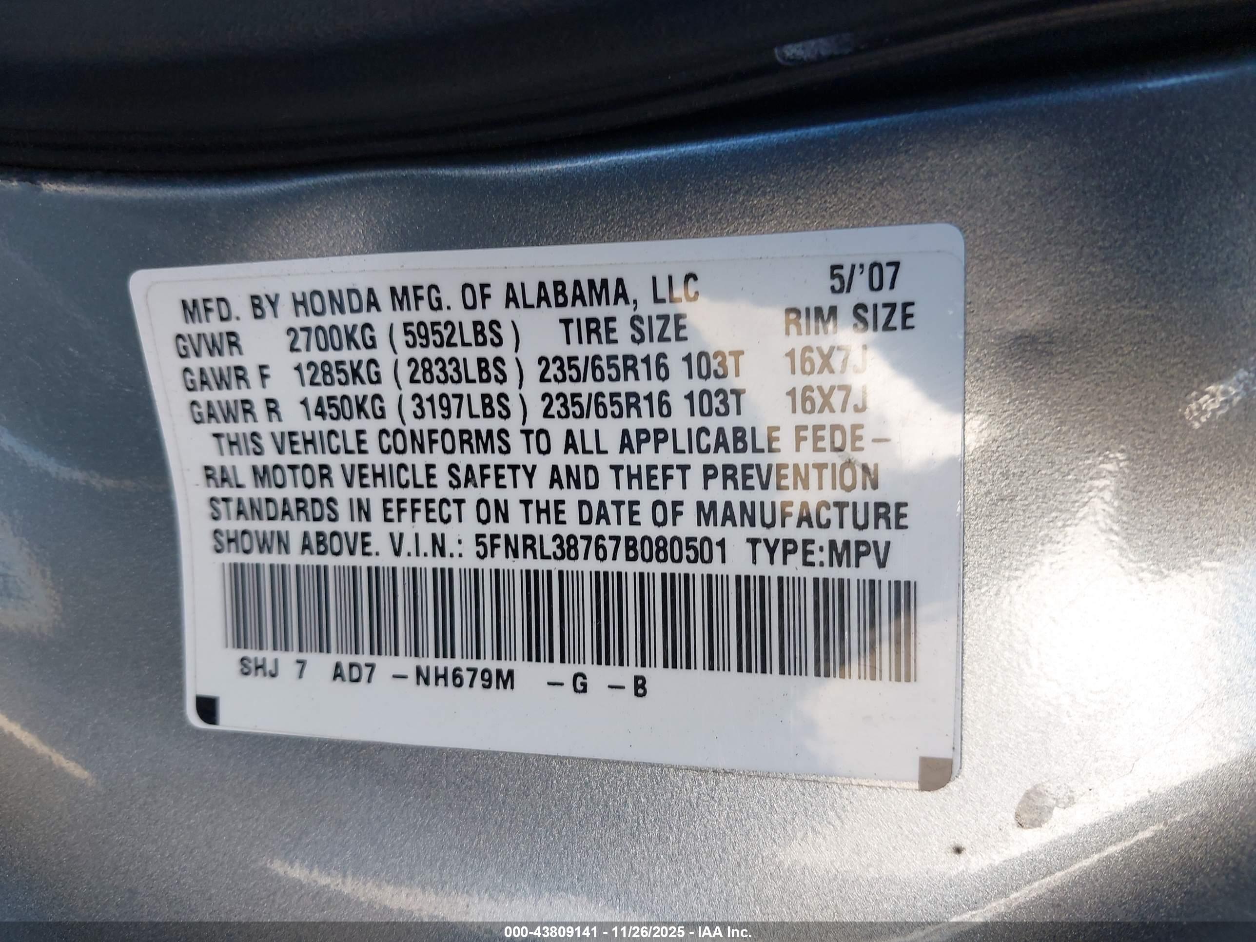 HONDA ODYSSEY image 9