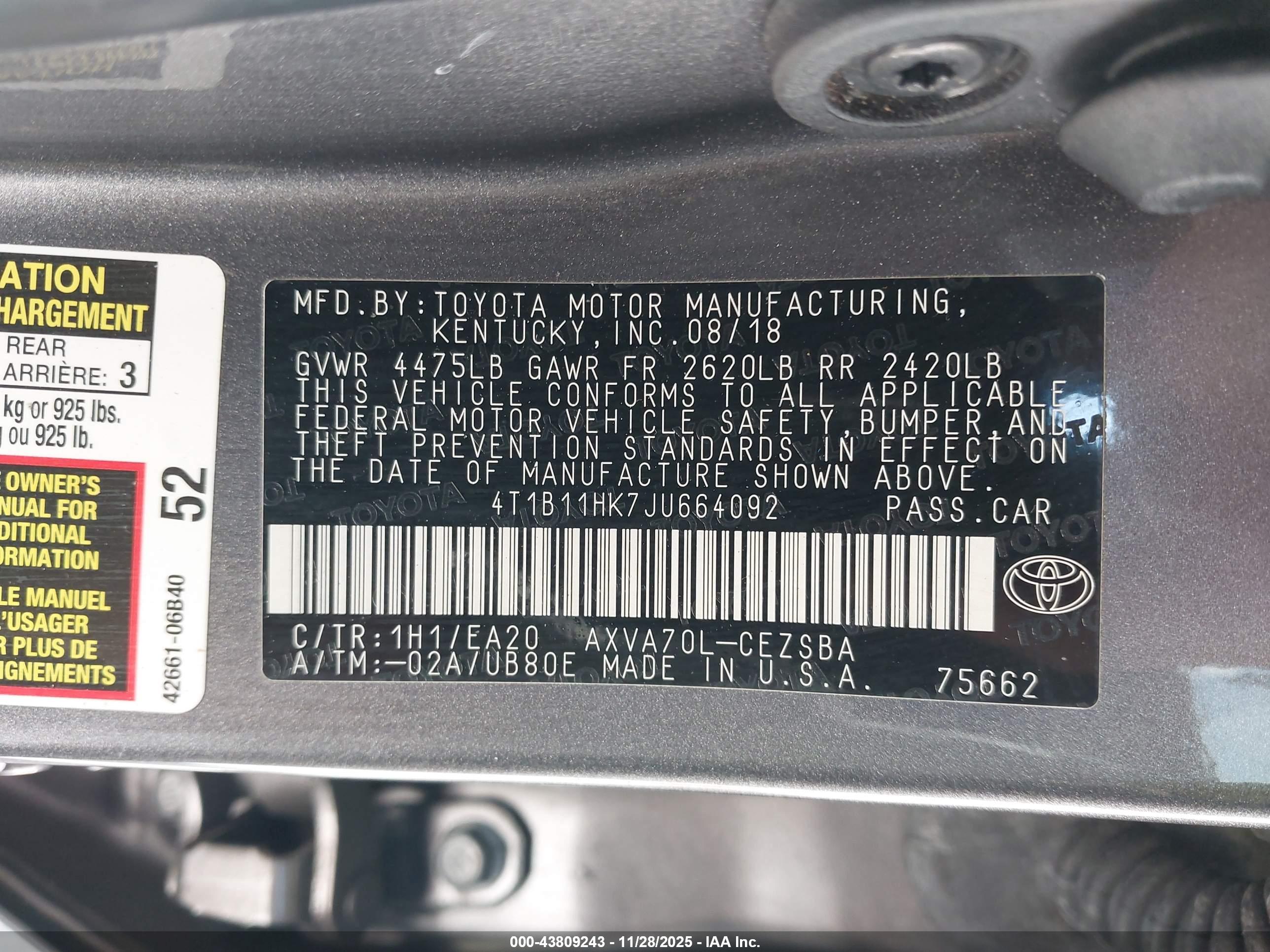 TOYOTA CAMRY image 9
