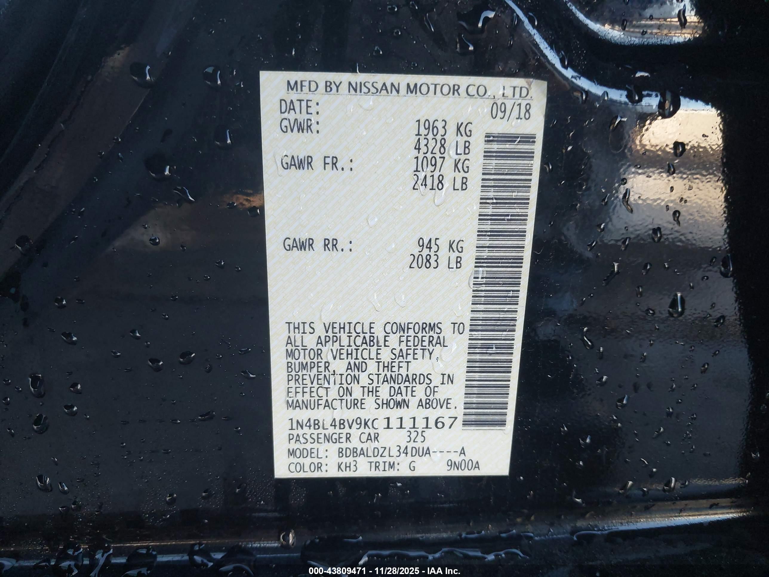 NISSAN ALTIMA image 9