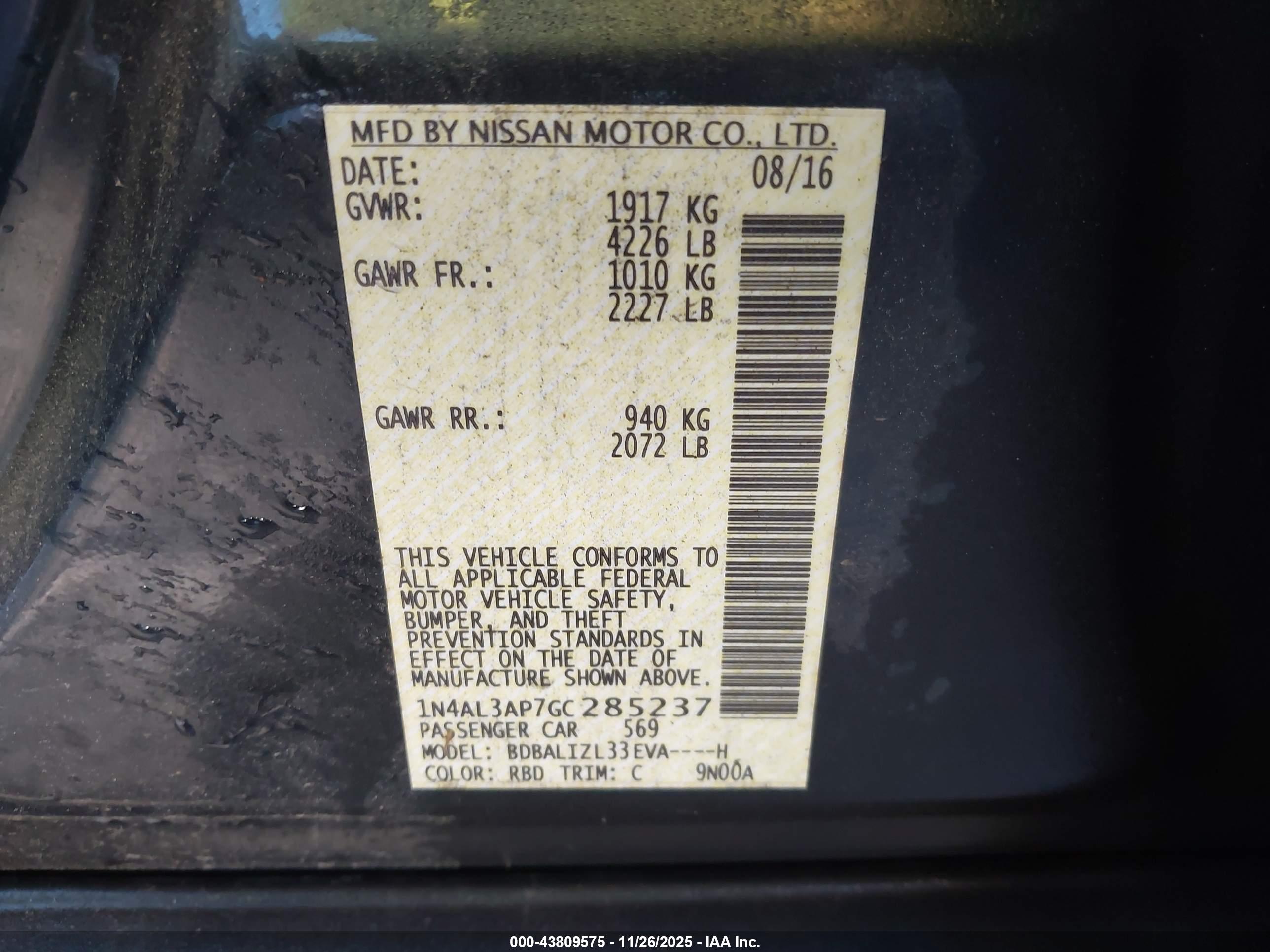 NISSAN ALTIMA image 9
