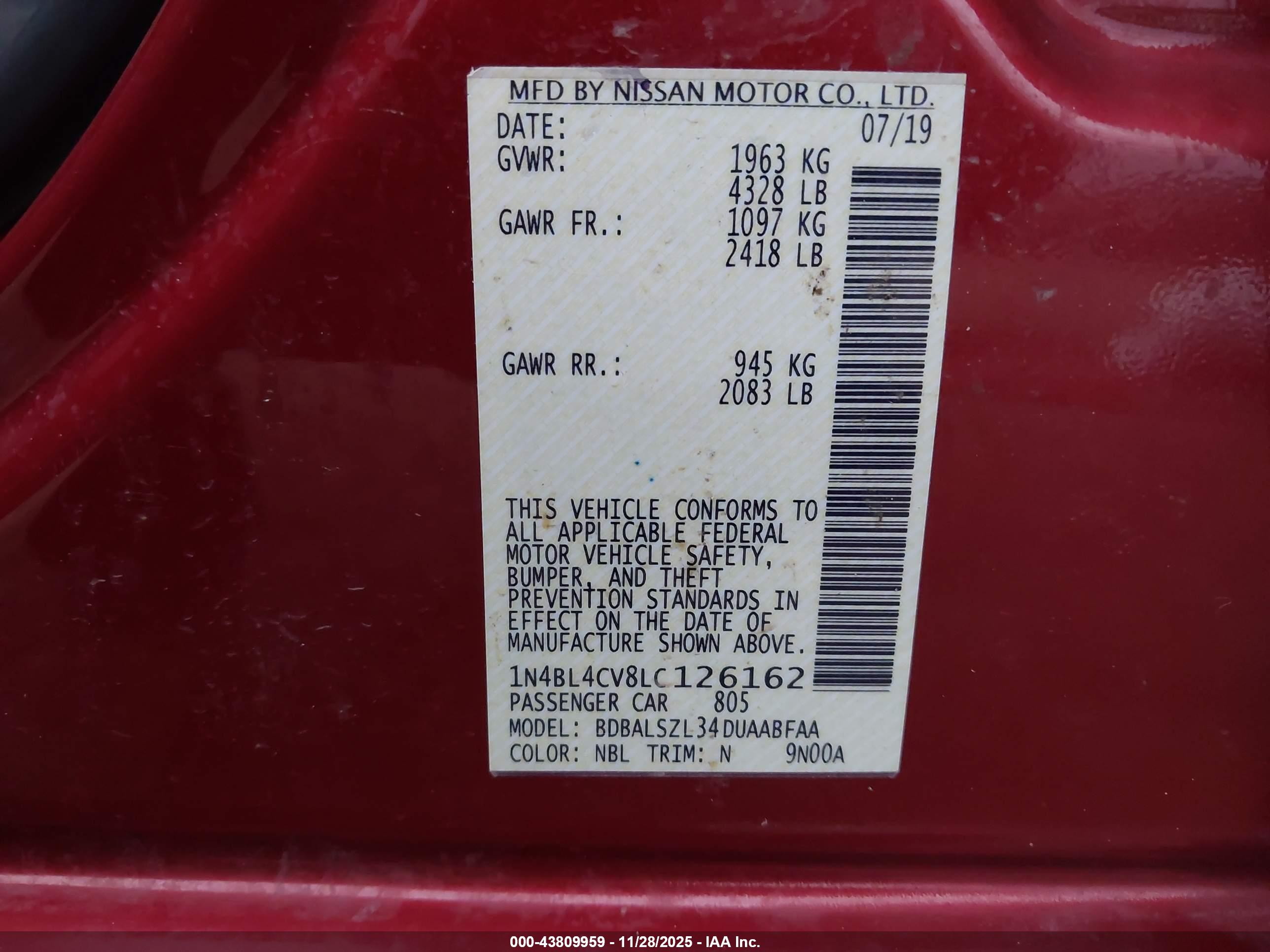 NISSAN ALTIMA image 9