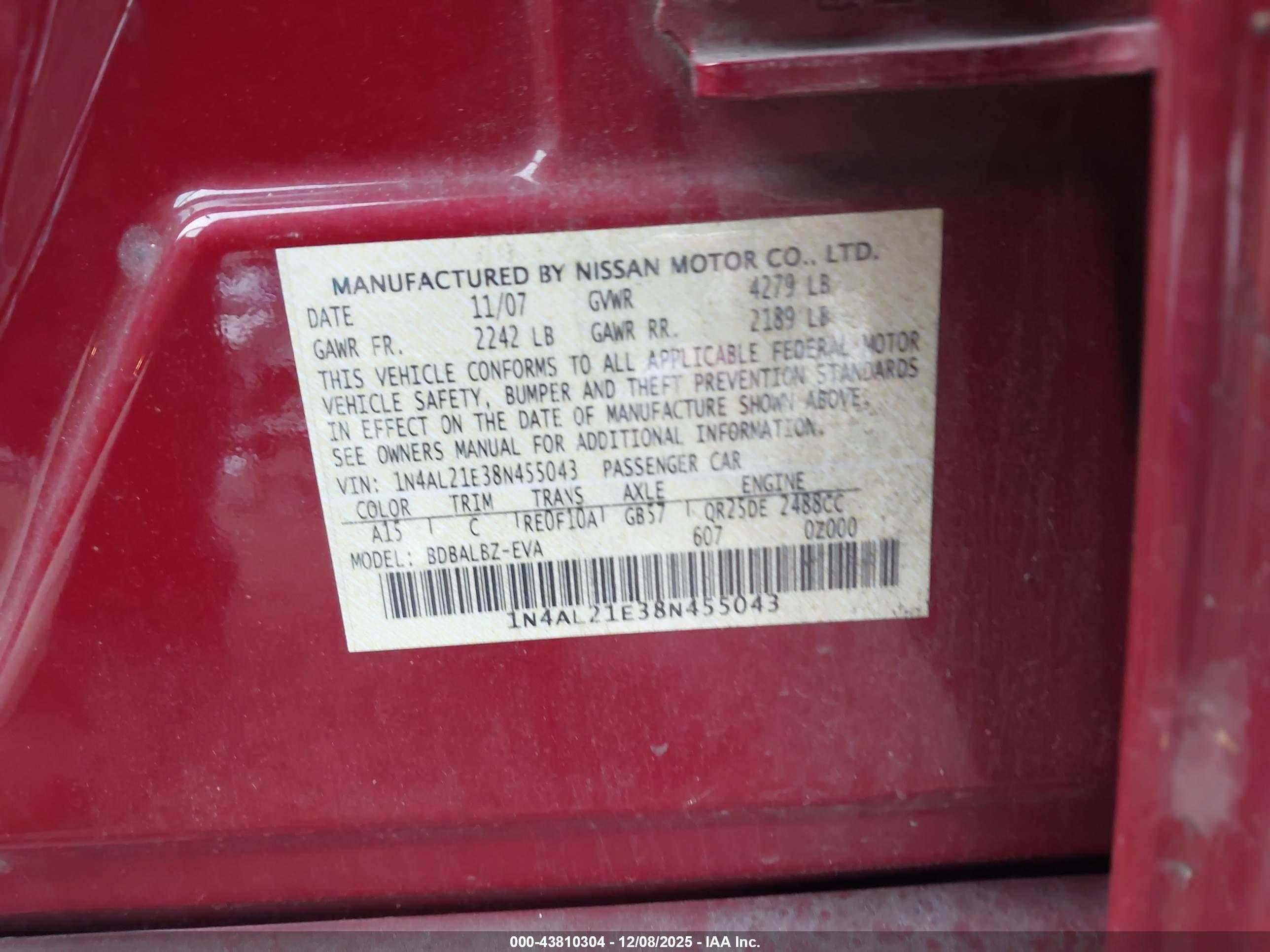 NISSAN ALTIMA image 9