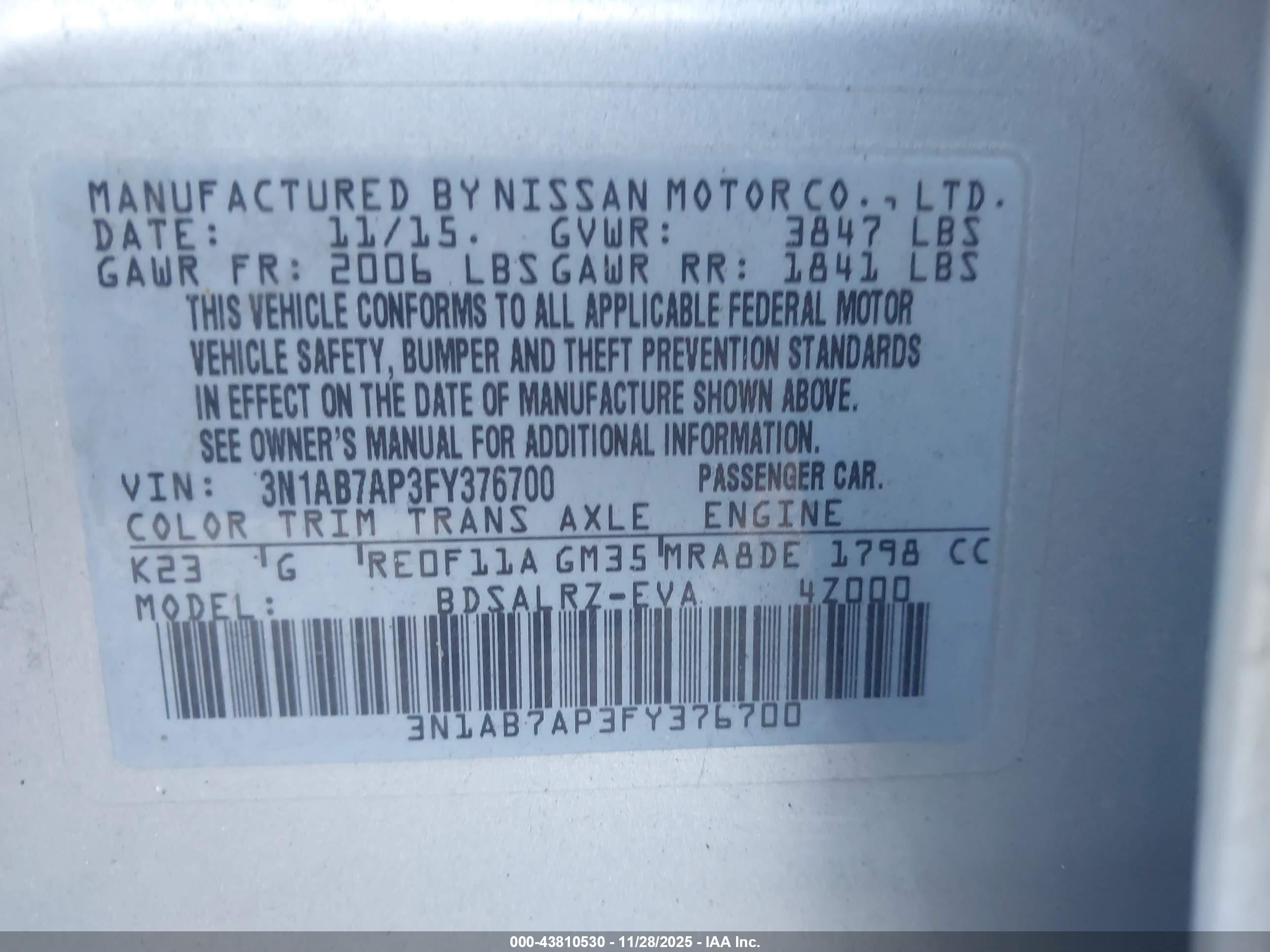 NISSAN SENTRA image 9