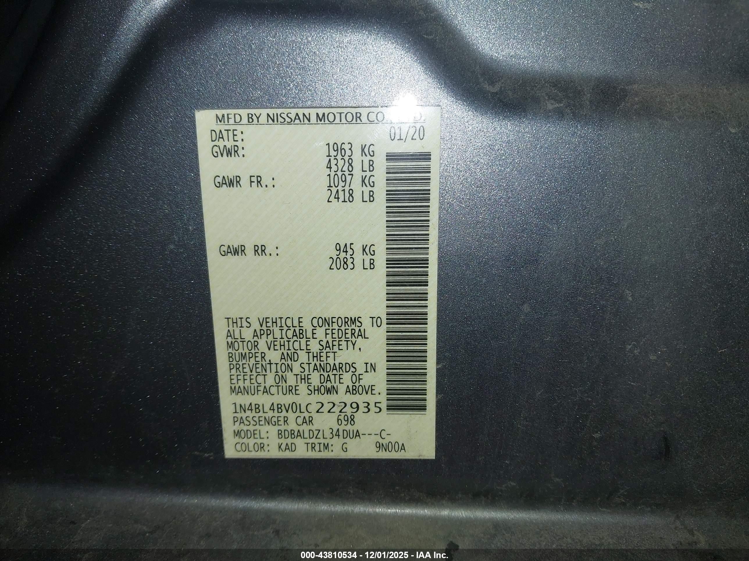 NISSAN ALTIMA image 9