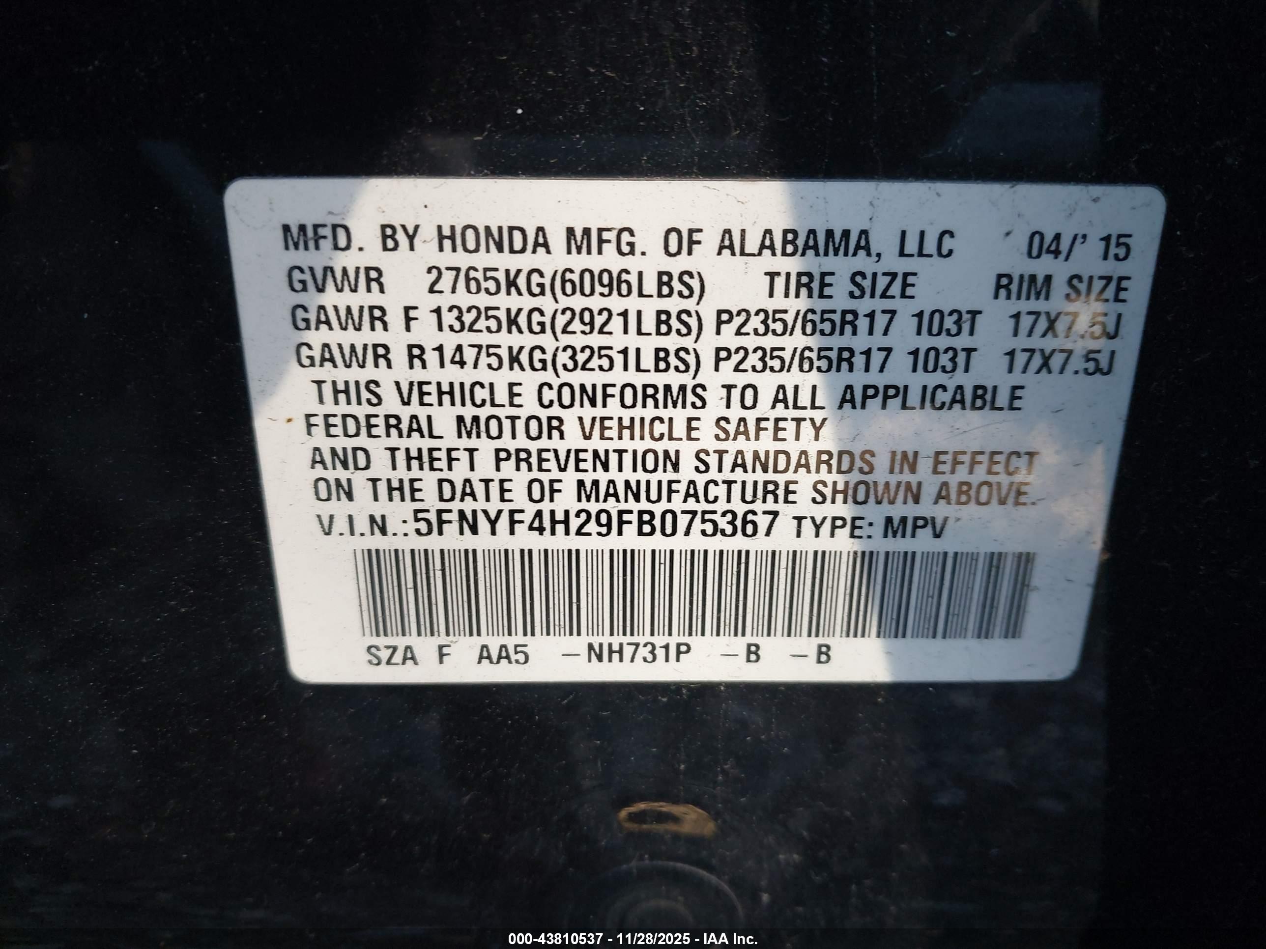 HONDA PILOT image 9