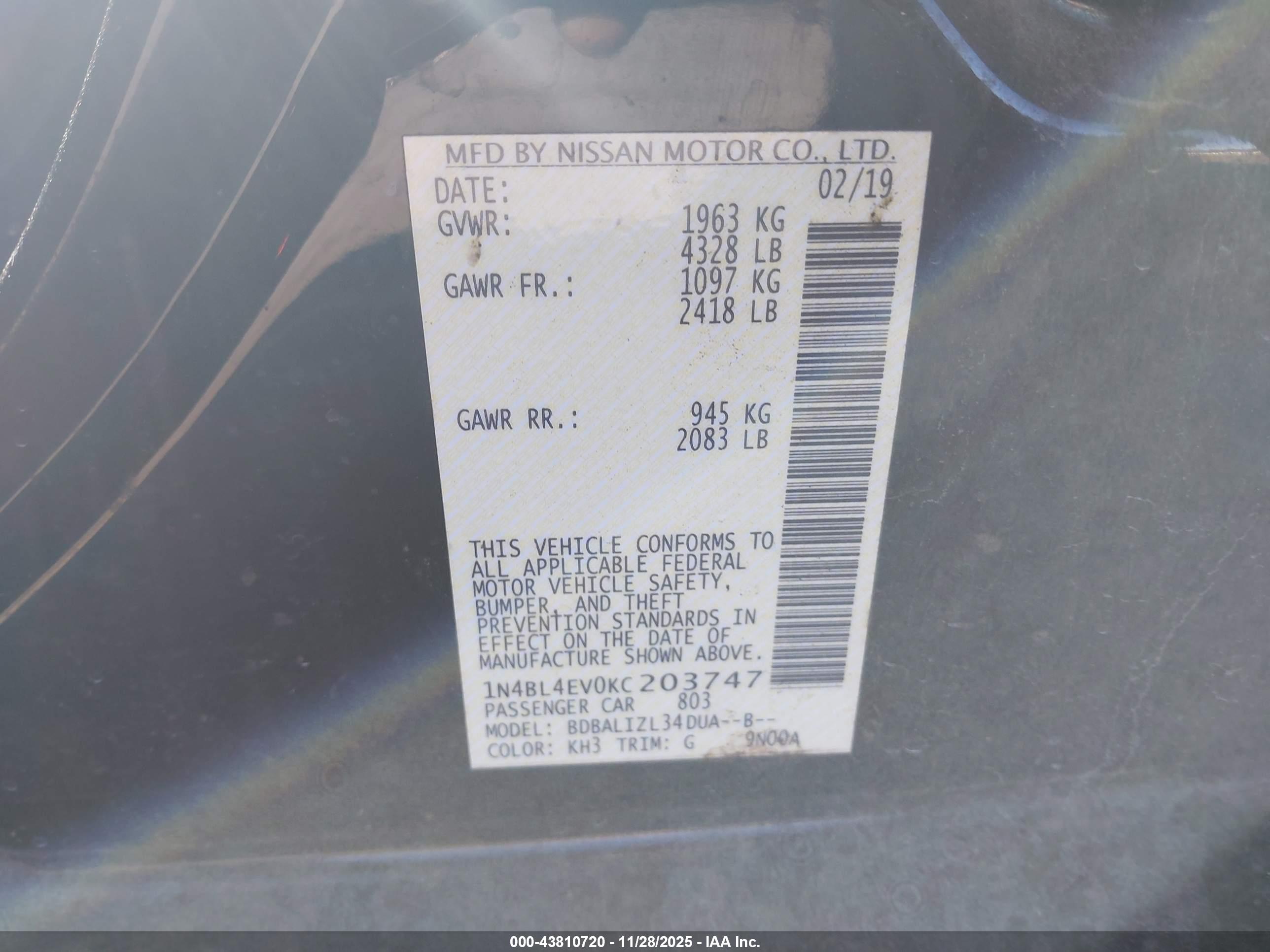 NISSAN ALTIMA image 9