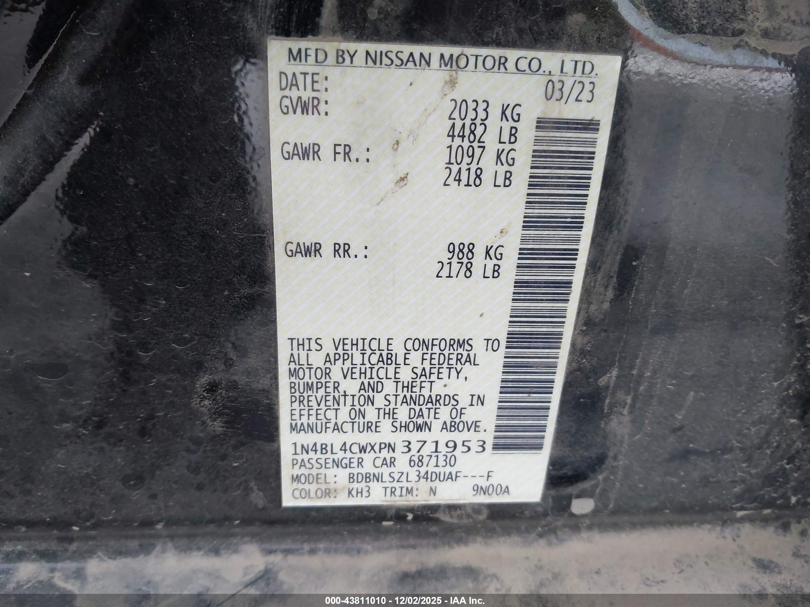 NISSAN ALTIMA image 9