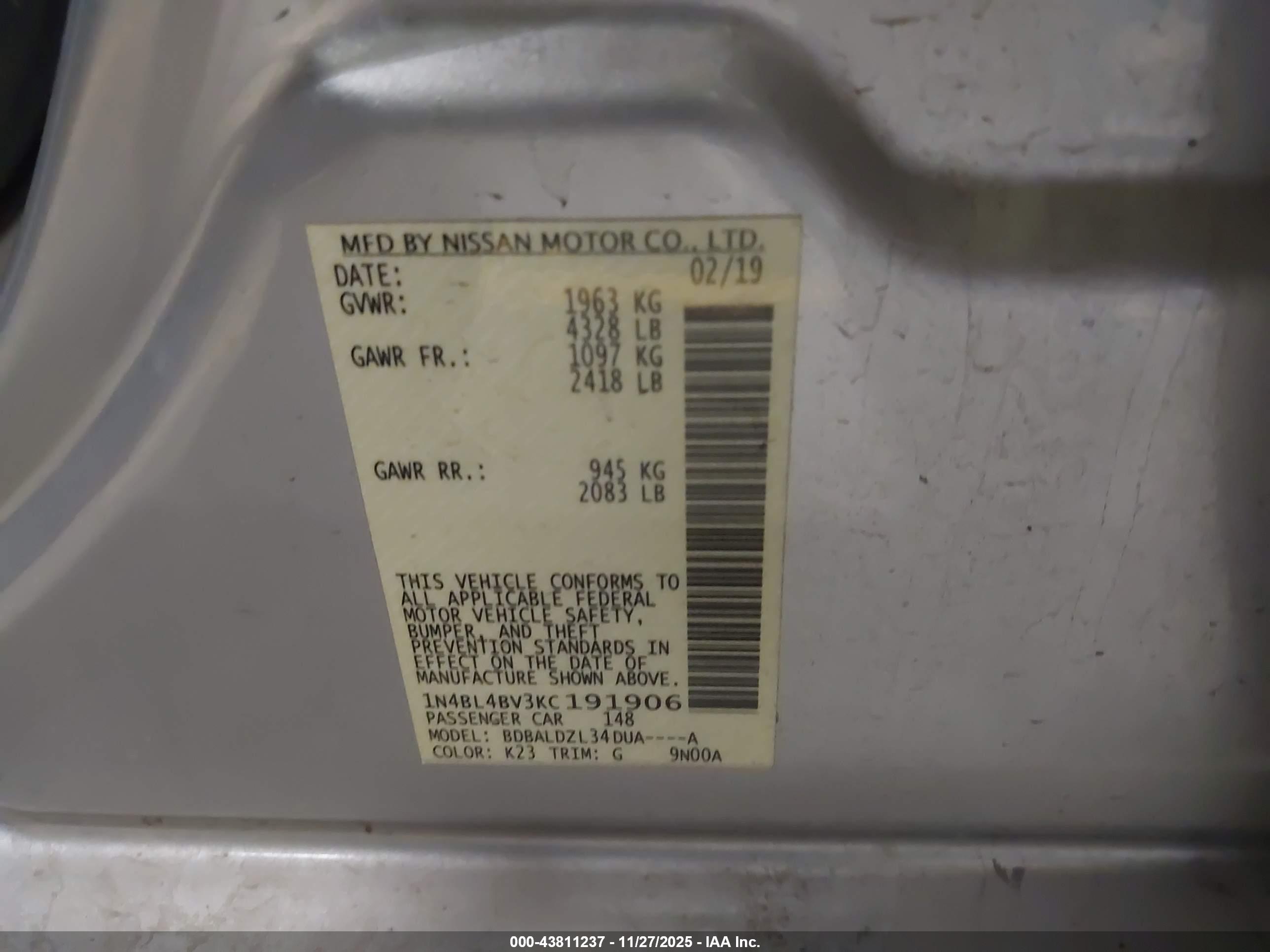 NISSAN ALTIMA image 9