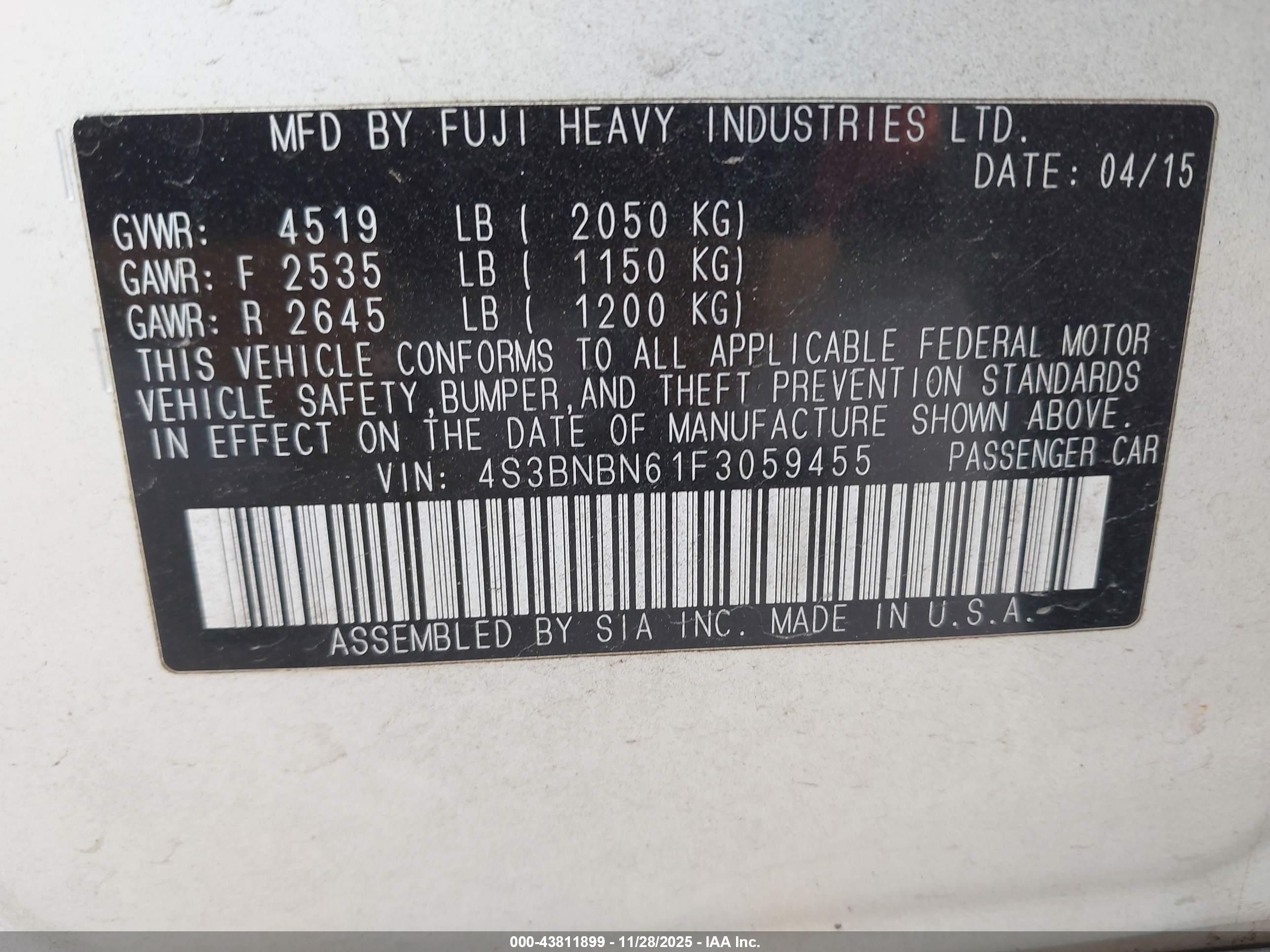 SUBARU LEGACY image 9