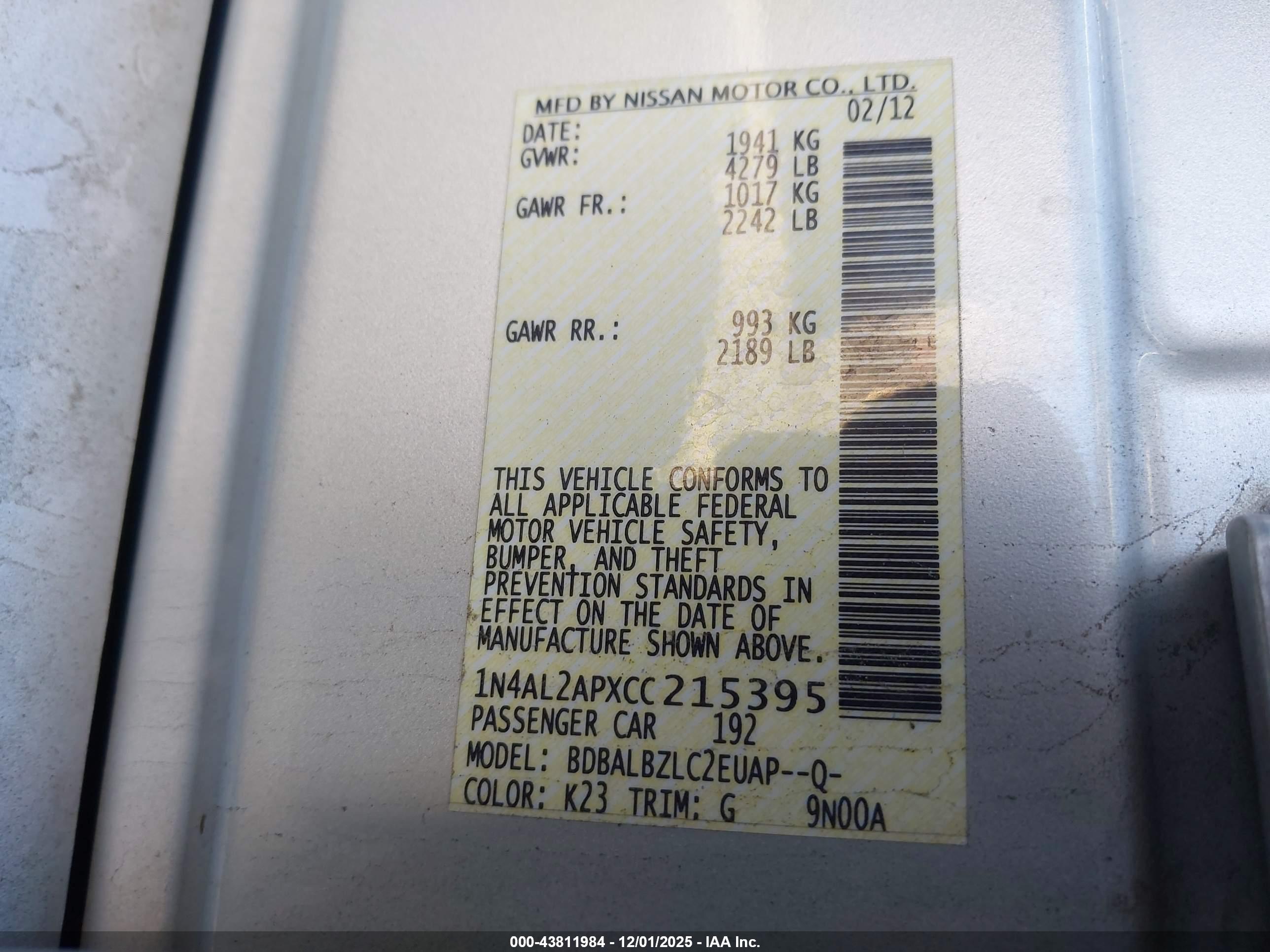NISSAN ALTIMA image 9
