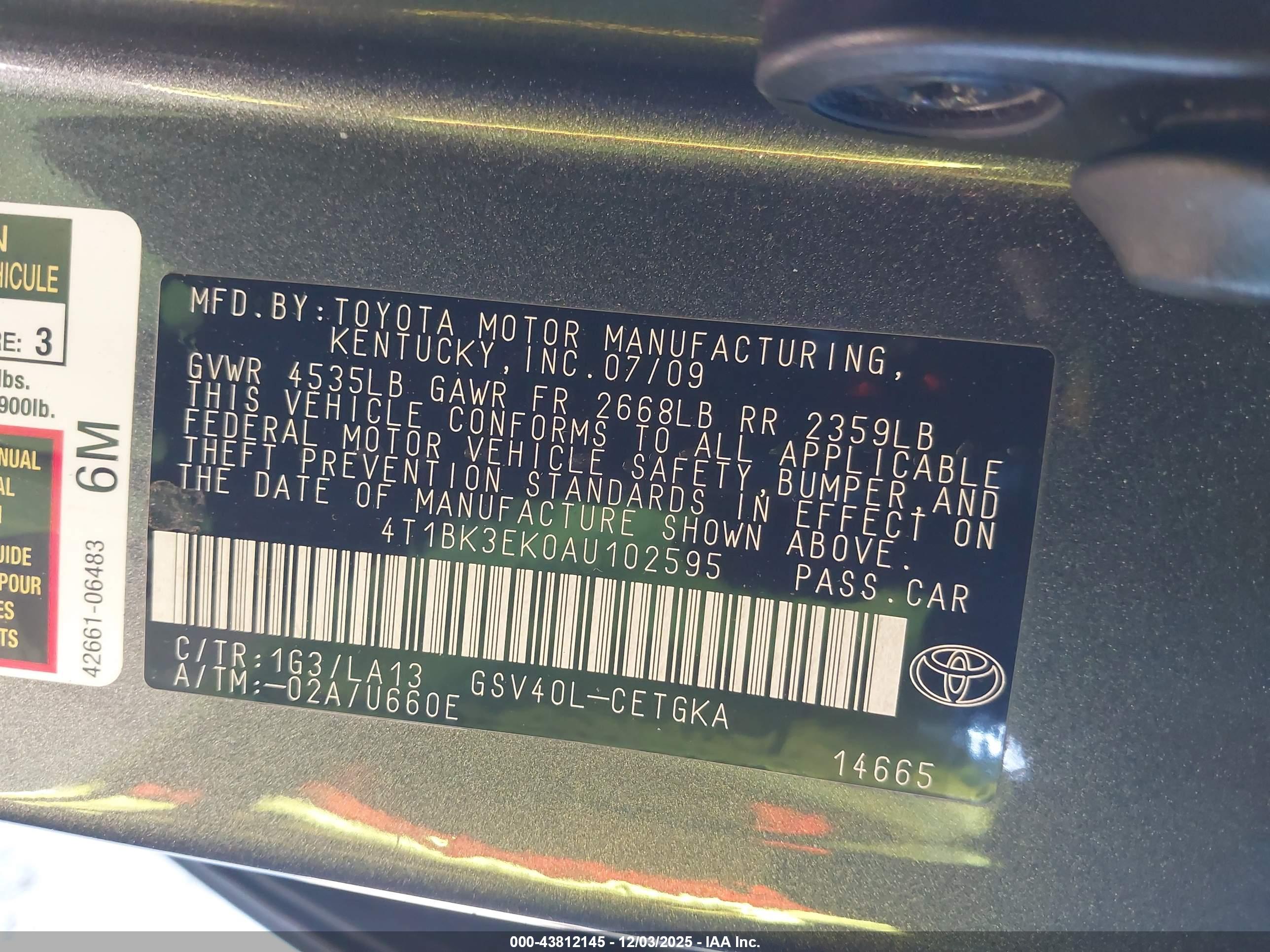 TOYOTA CAMRY image 9