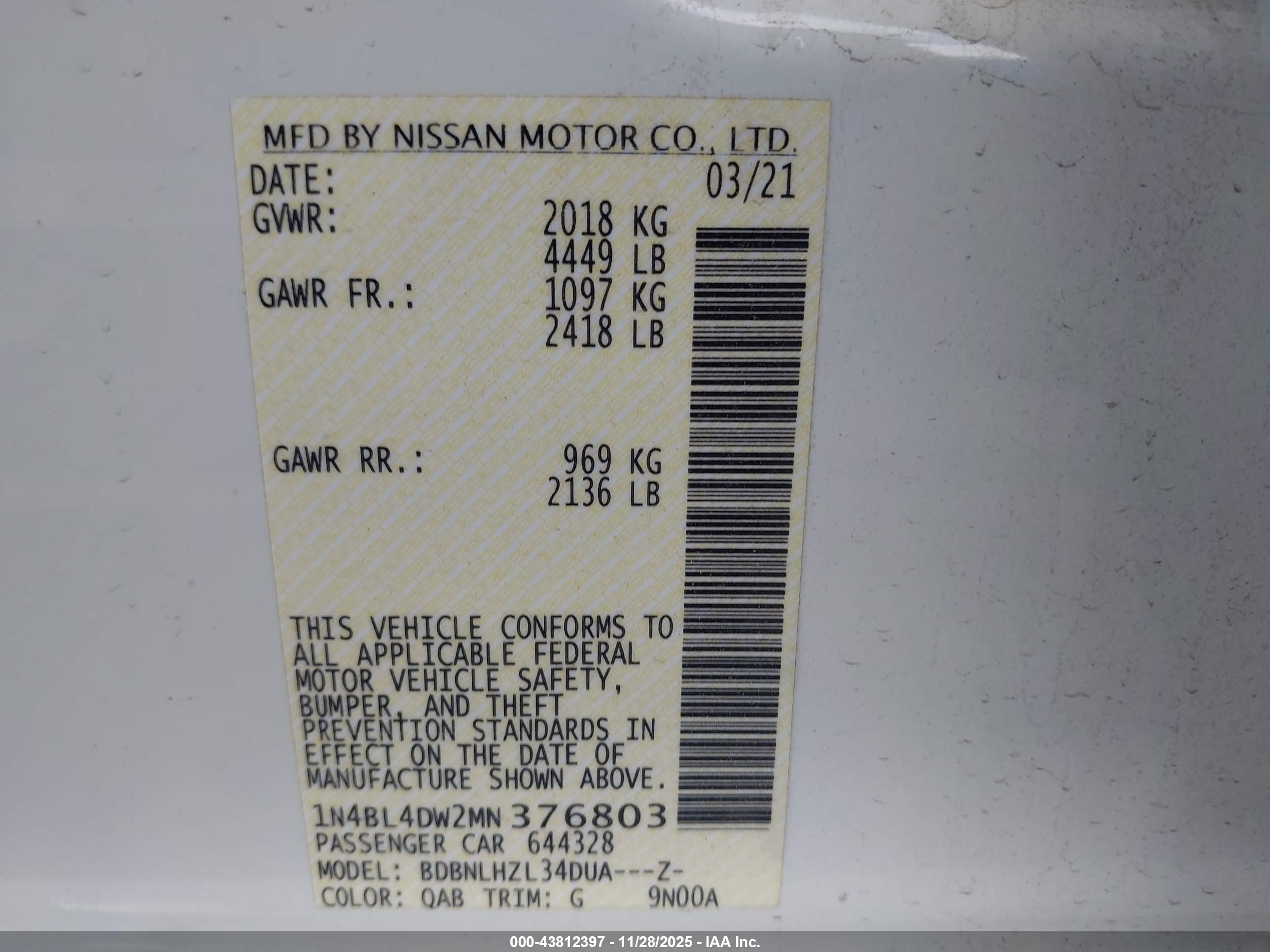 NISSAN ALTIMA image 9
